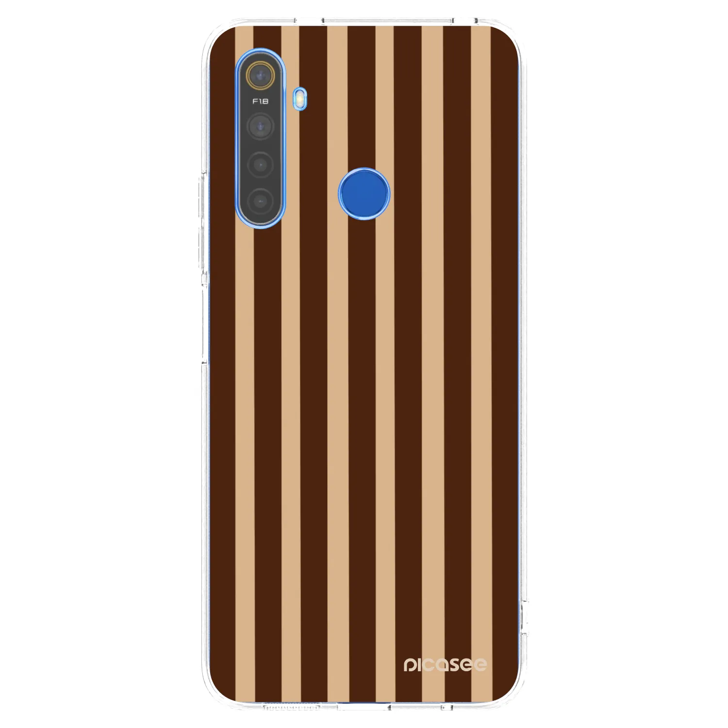 Picasee silikonový průhledný obal pro Realme 5 - Brown lines
