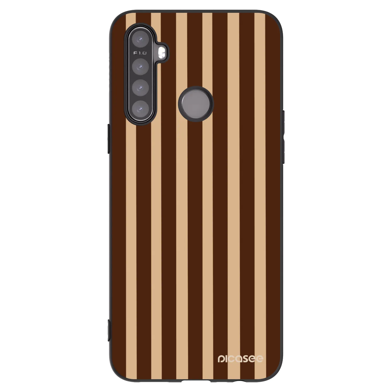 Picasee silikonový černý obal pro Realme 5 - Brown lines