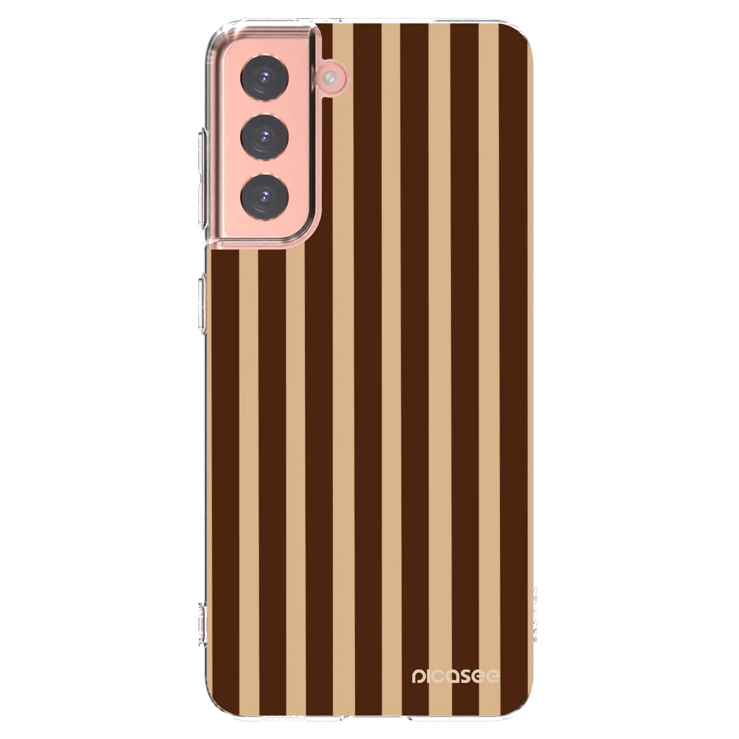 Picasee silikonový průhledný obal pro Samsung Galaxy S21 5G G991B - Brown lines