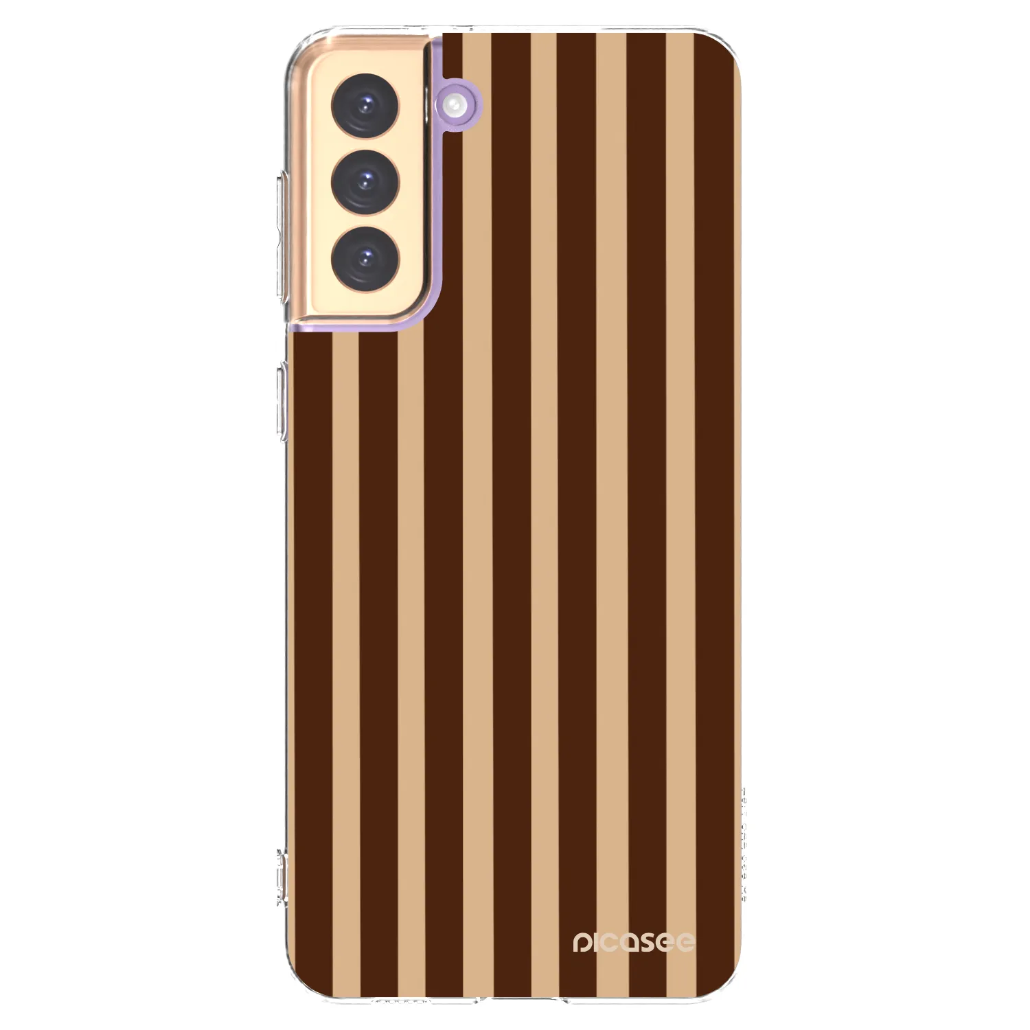 Picasee silikonový průhledný obal pro Samsung Galaxy S21+ 5G G996F - Brown lines