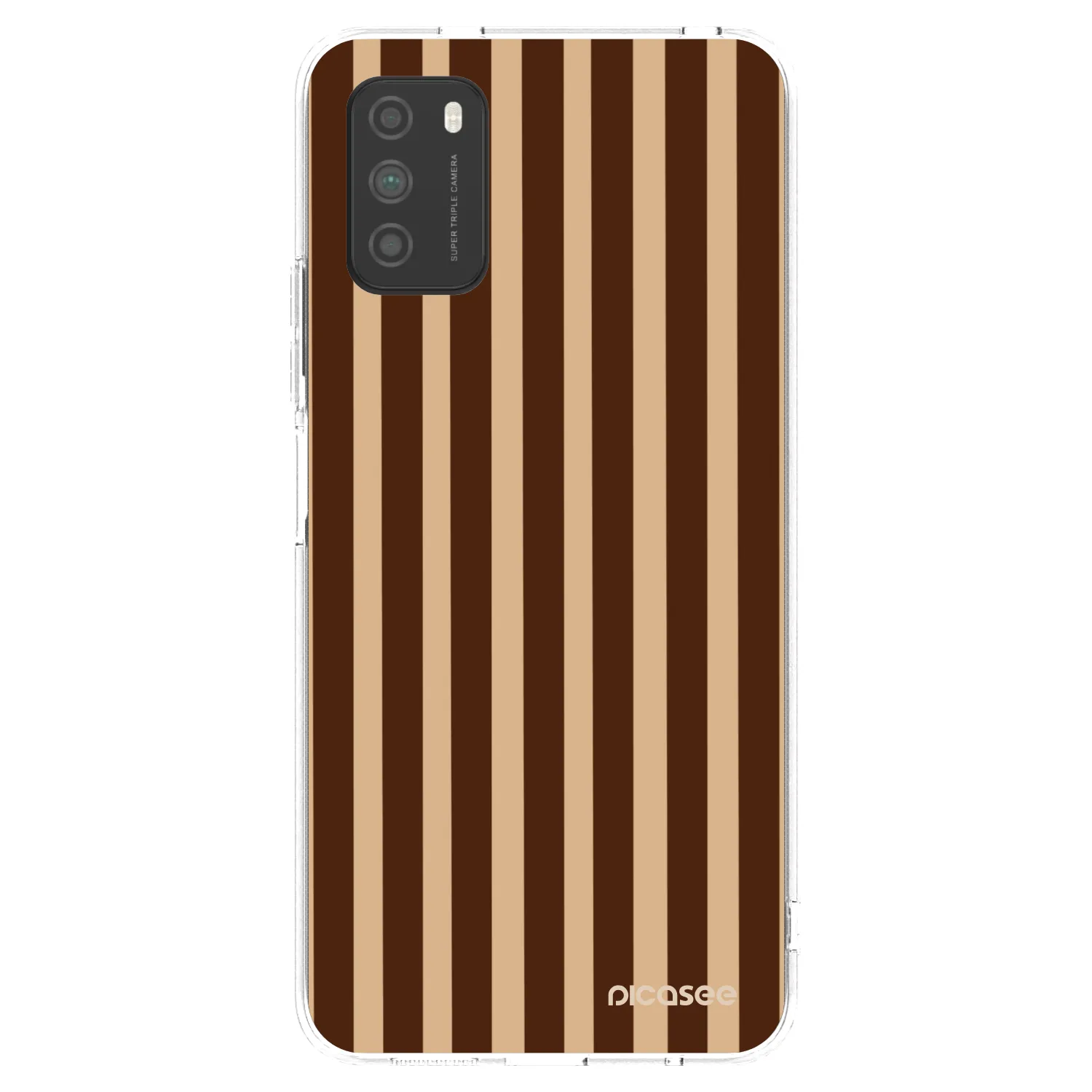Picasee silikonový průhledný obal pro Xiaomi Poco M3 - Brown lines