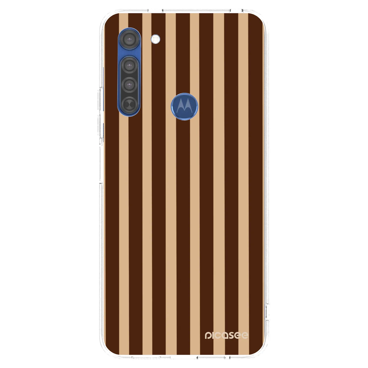 Picasee silikonový průhledný obal pro Motorola Moto G8 - Brown lines
