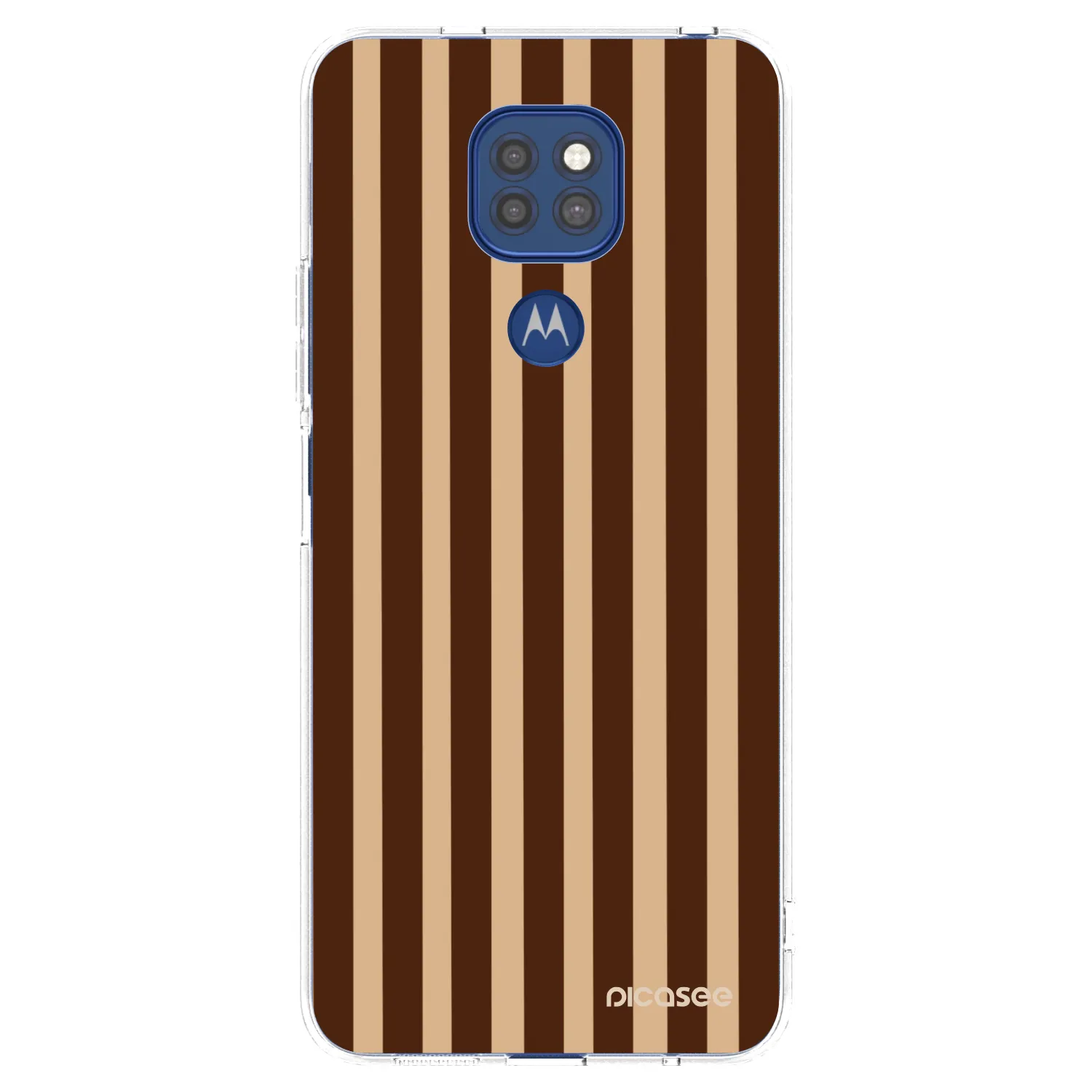 Picasee silikonový průhledný obal pro Motorola Moto G9 Play - Brown lines