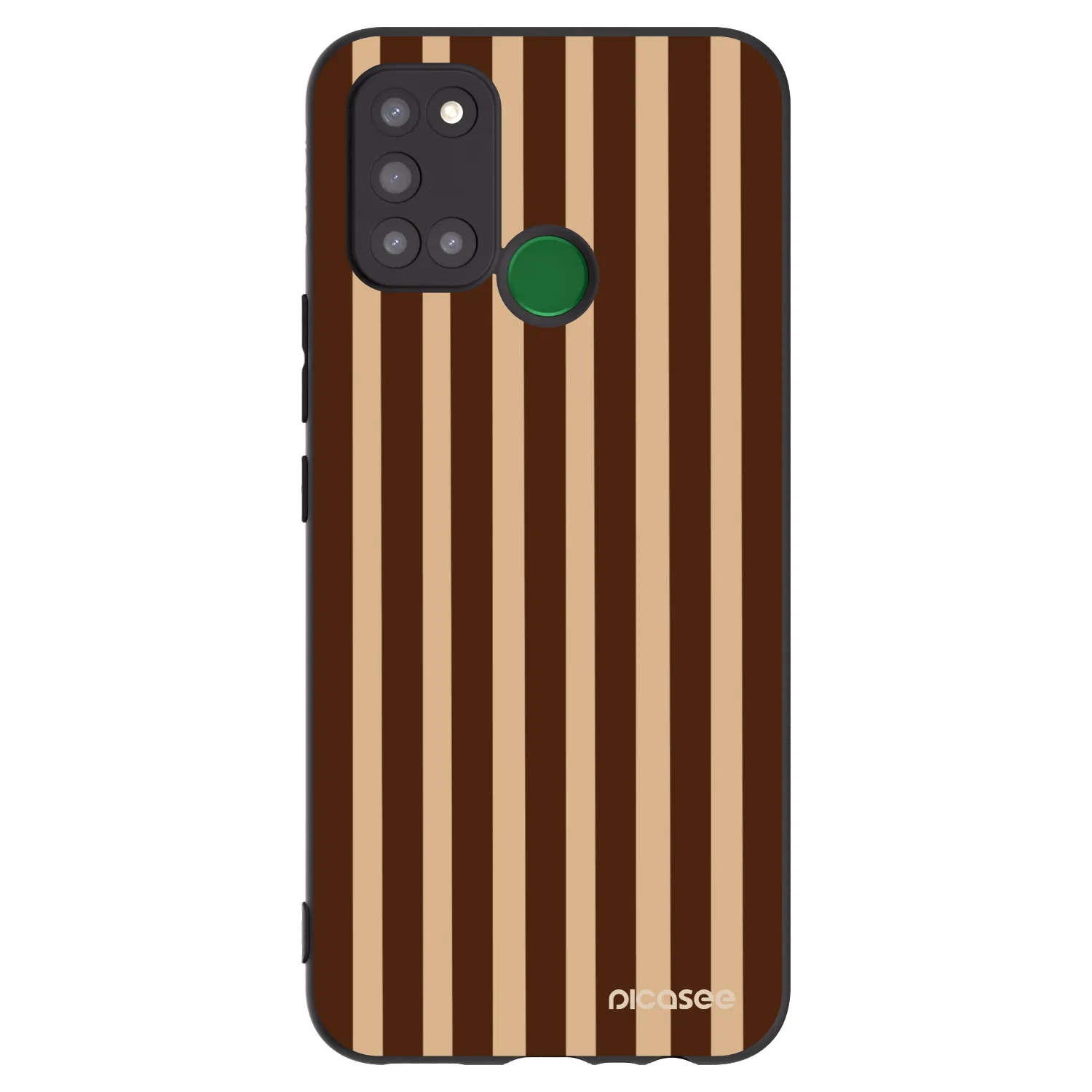 Picasee silikonový černý obal pro Realme 7i - Brown lines