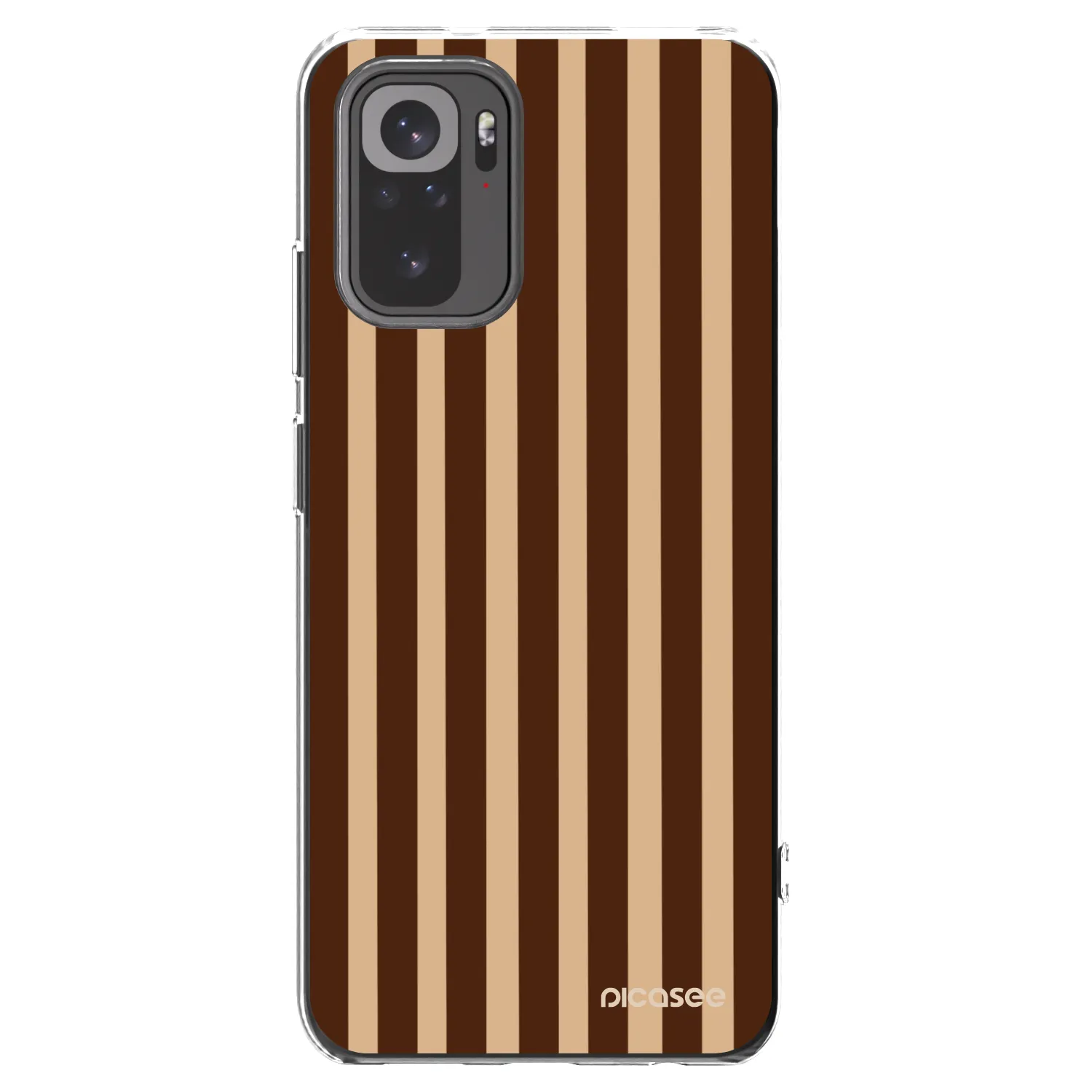 Picasee silikonový průhledný obal pro Xiaomi Redmi Note 10S - Brown lines