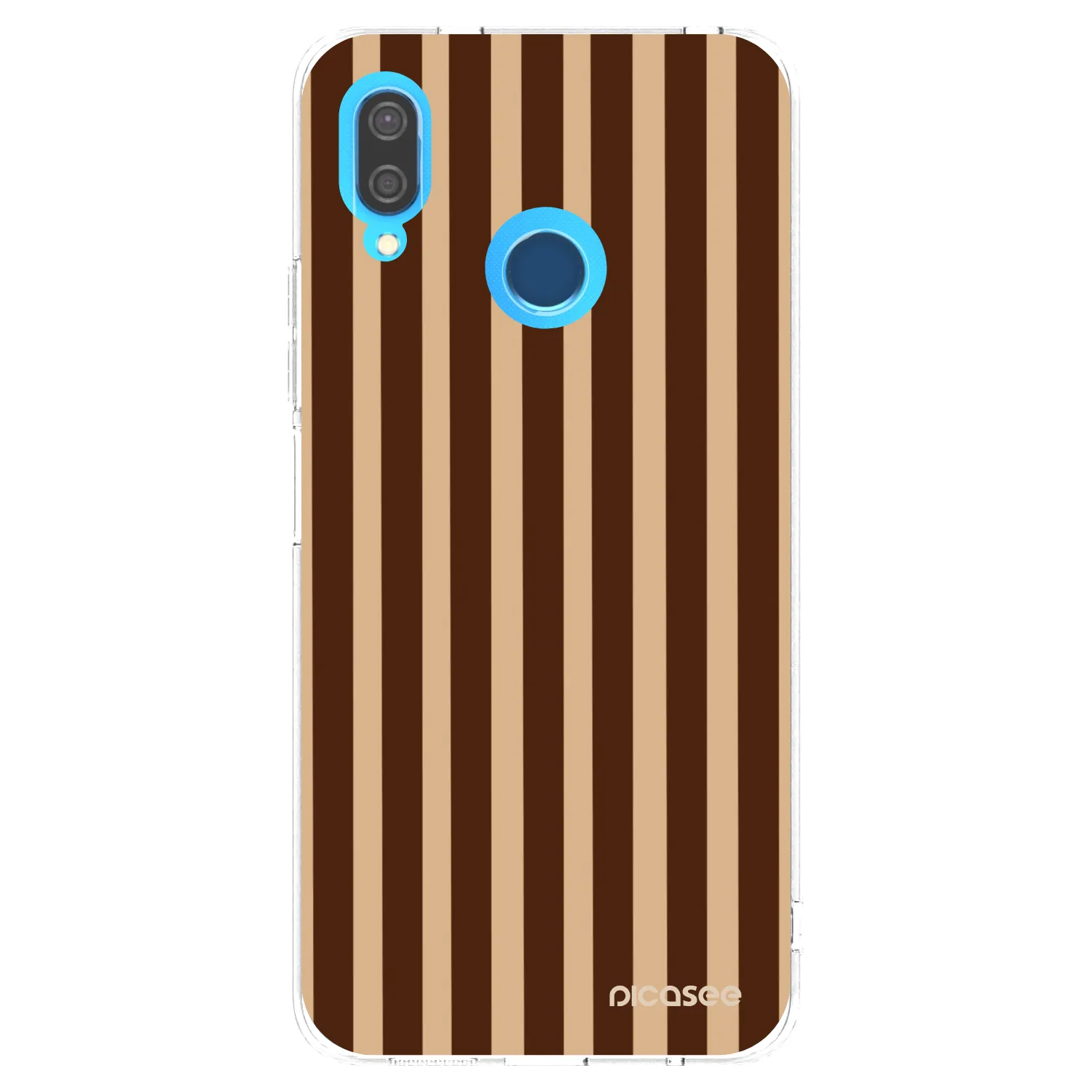 Picasee silikonový průhledný obal pro Huawei P20 Lite - Brown lines