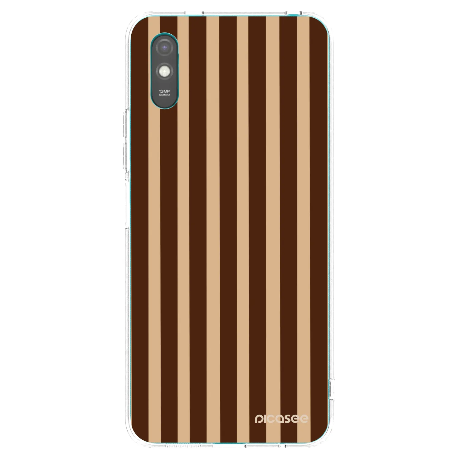 Picasee silikonový průhledný obal pro Xiaomi Redmi 9AT - Brown lines