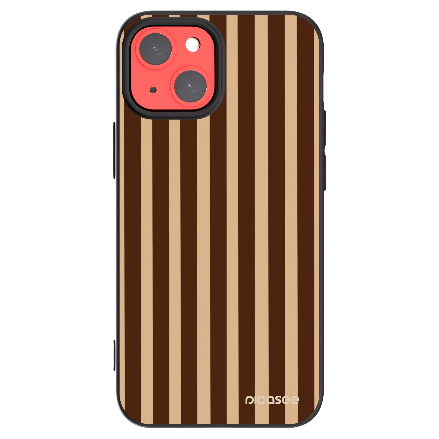 Picasee silikonový černý obal pro Apple iPhone 13 mini - Brown lines