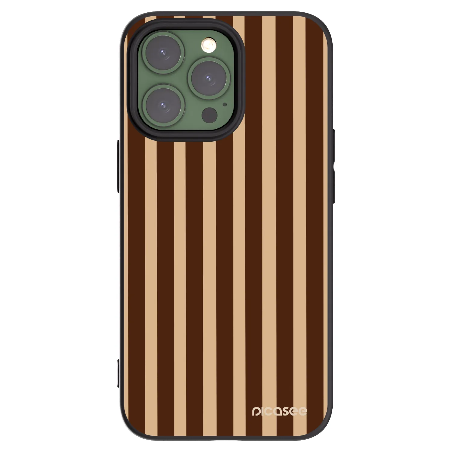 Picasee silikonový černý obal pro Apple iPhone 13 Pro - Brown lines