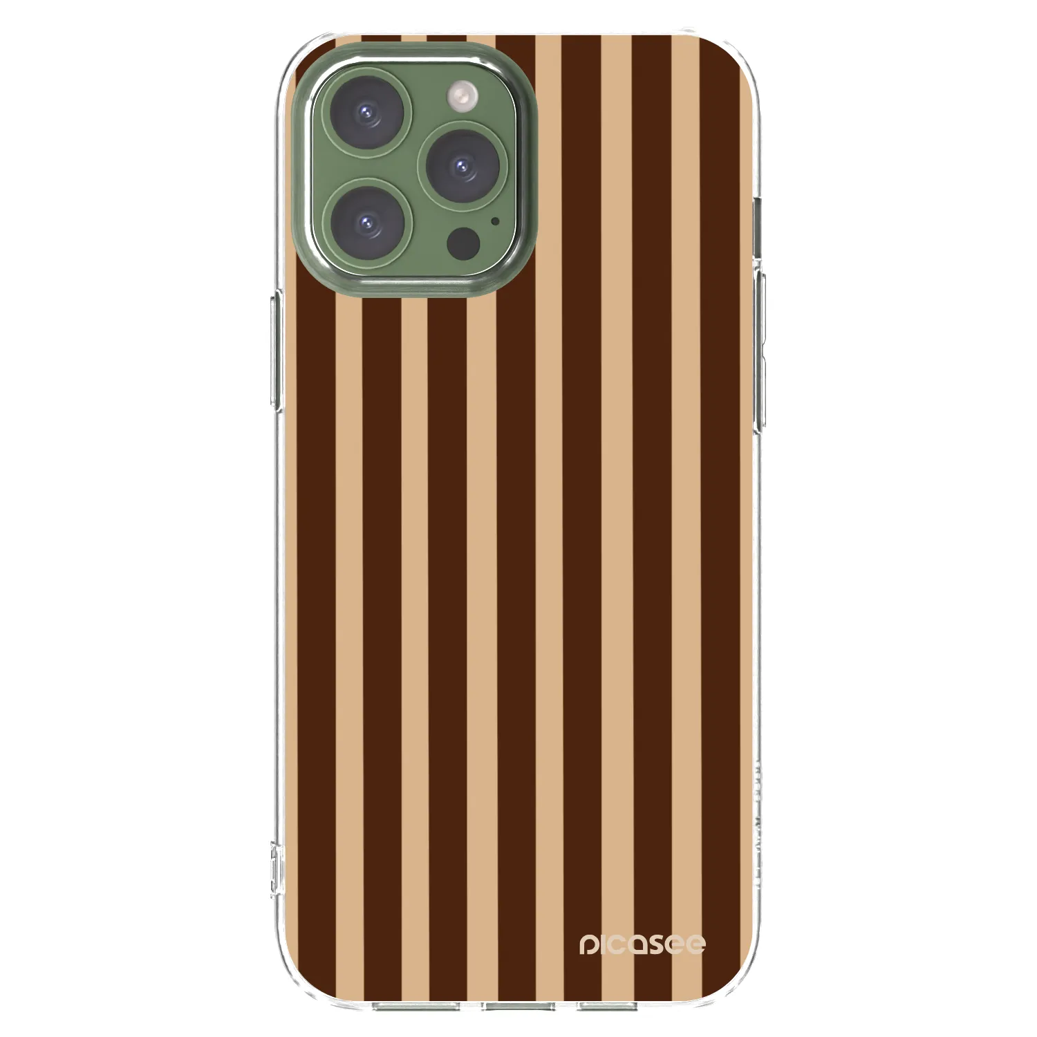 Picasee silikonový průhledný obal pro Apple iPhone 13 Pro Max - Brown lines