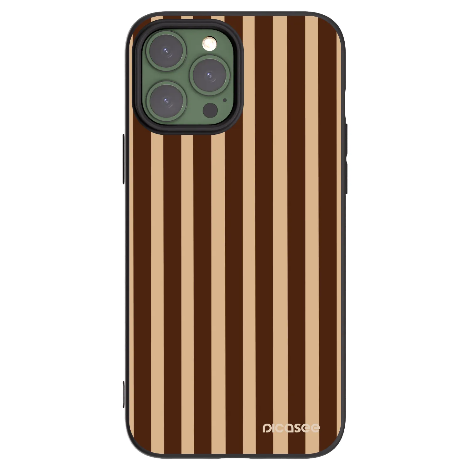 Picasee silikonový černý obal pro Apple iPhone 13 Pro Max - Brown lines