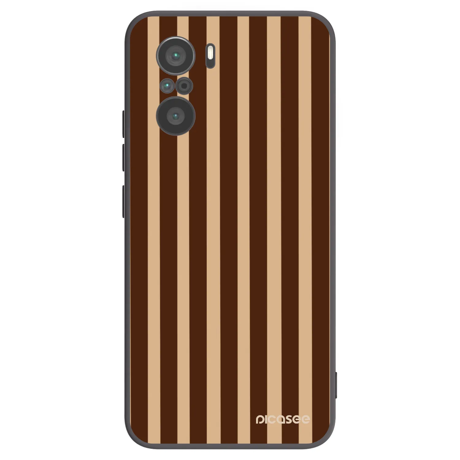 Picasee silikonový černý obal pro Xiaomi Poco F3 - Brown lines