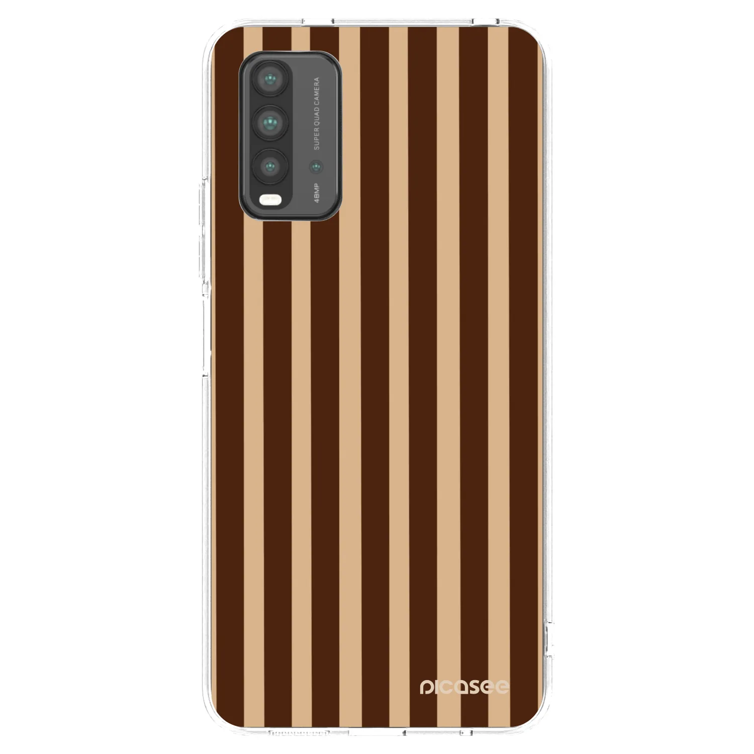Picasee silikonový průhledný obal pro Xiaomi Redmi 9T - Brown lines