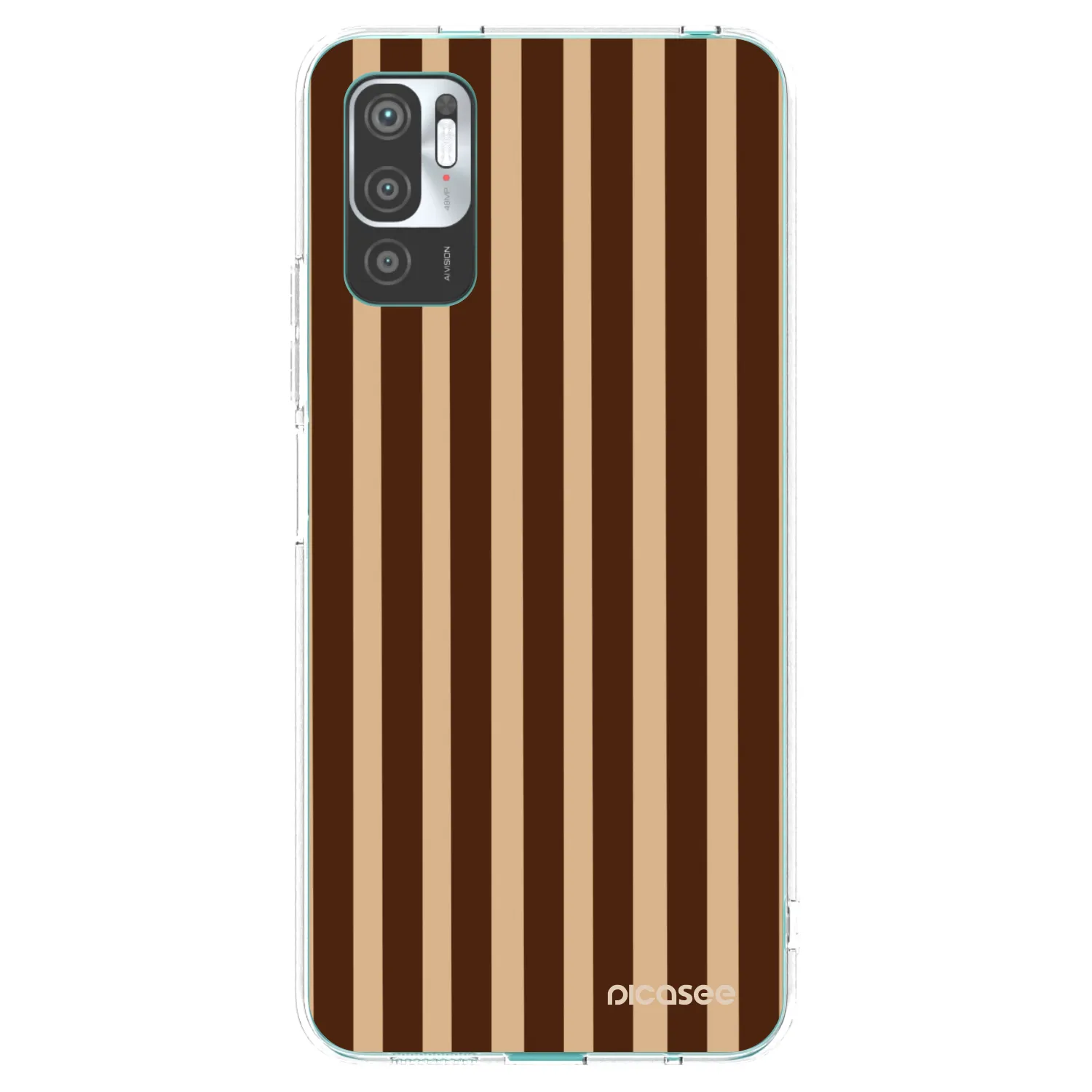 Picasee silikonový průhledný obal pro Xiaomi Redmi Note 10 5G - Brown lines