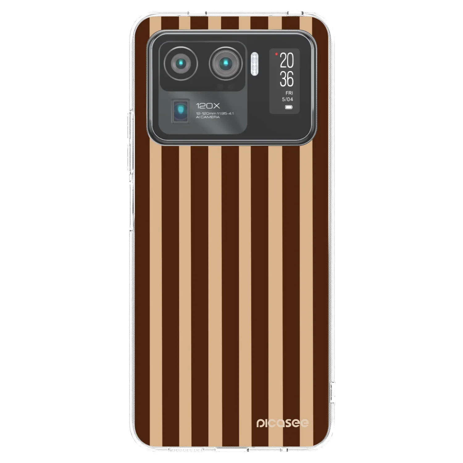 Picasee silikonový průhledný obal pro Xiaomi Mi 11 Ultra - Brown lines