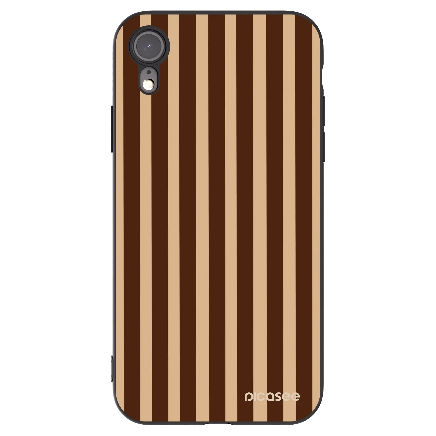 Picasee silikonový černý obal pro Apple iPhone XR - Brown lines