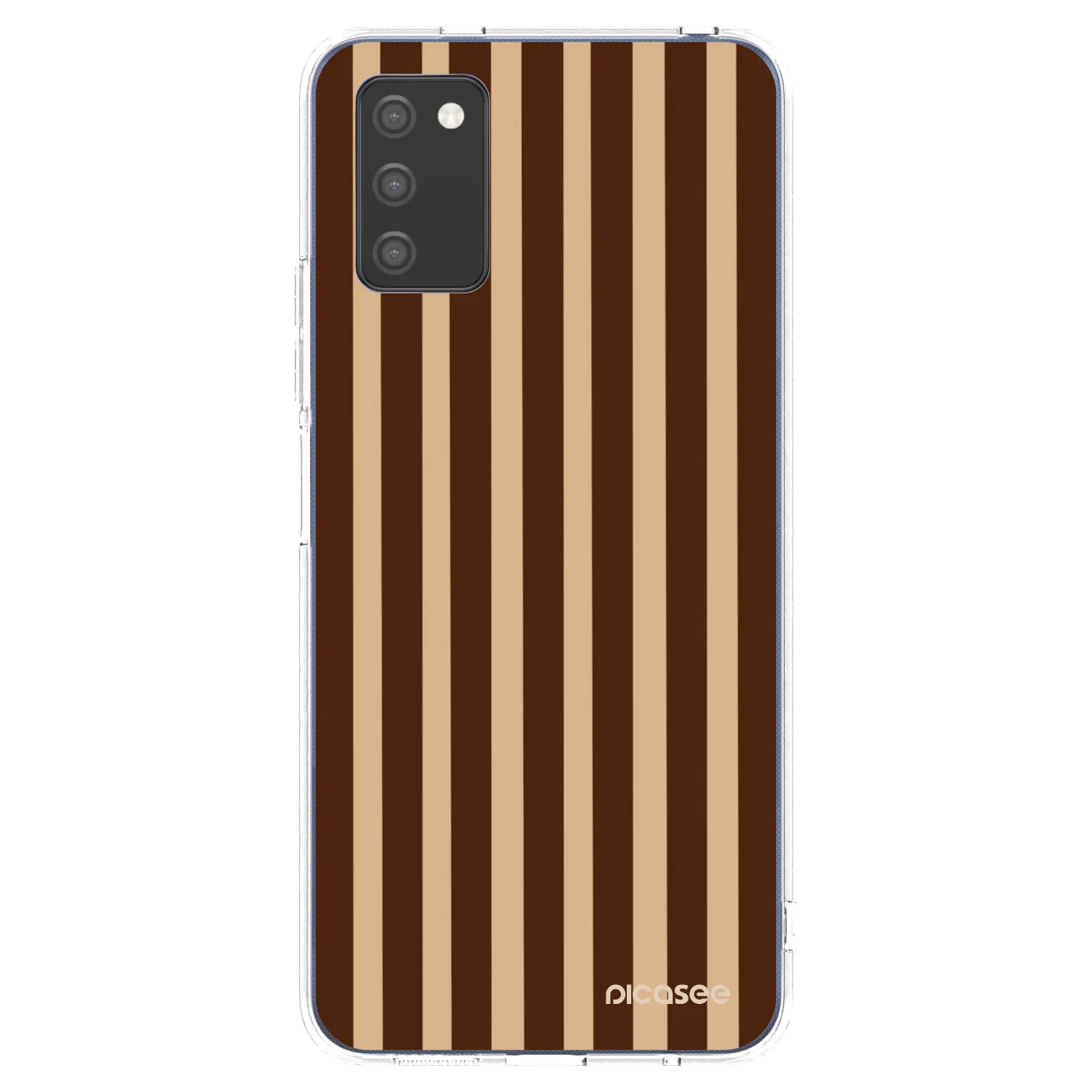 Picasee silikonový průhledný obal pro Samsung Galaxy A02s A025G - Brown lines