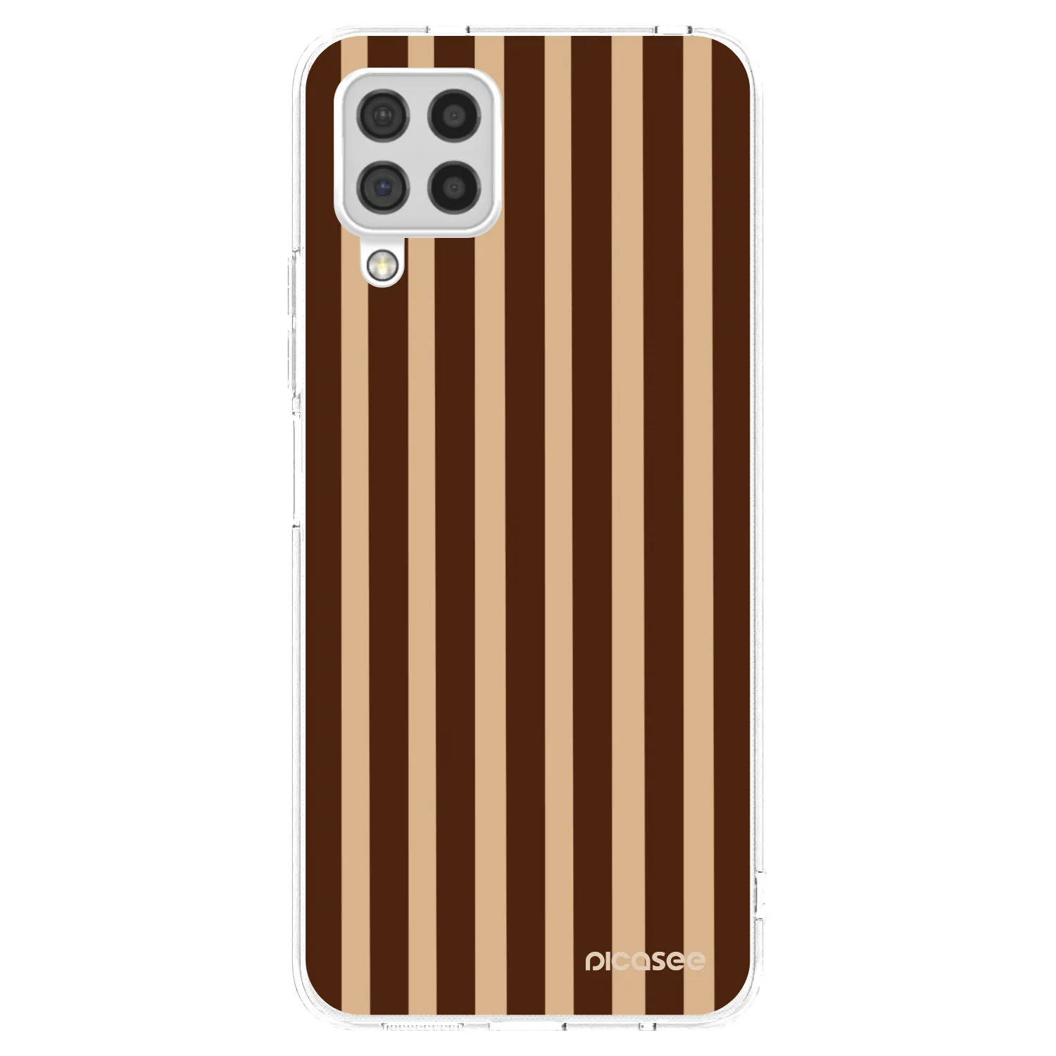 Picasee silikonový průhledný obal pro Samsung Galaxy A22 A225F 4G - Brown lines