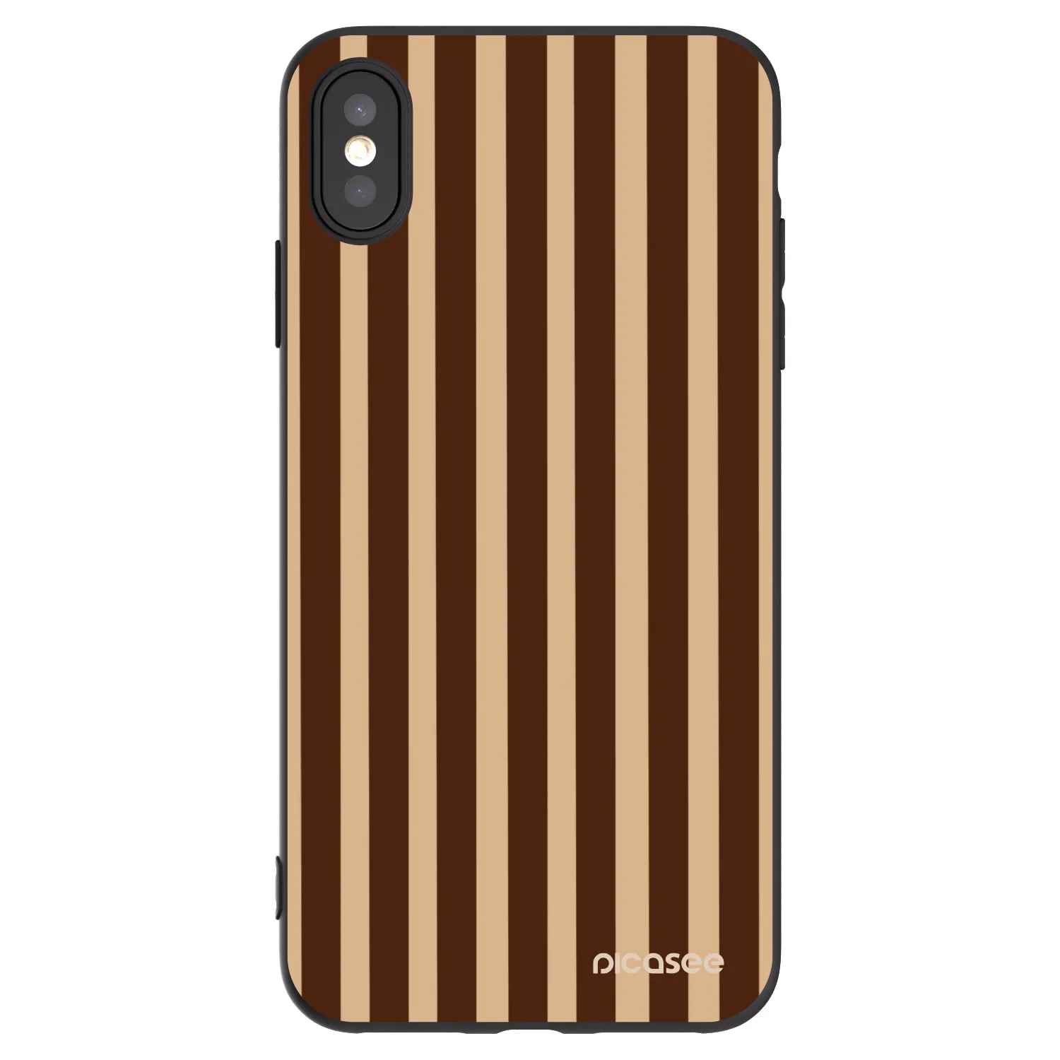Picasee silikonový černý obal pro Apple iPhone XS Max - Brown lines