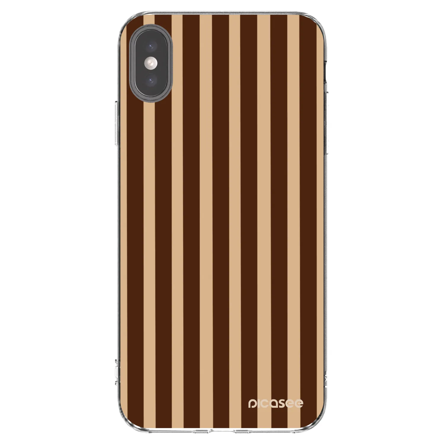 Picasee silikonový průhledný obal pro Apple iPhone XS Max - Brown lines