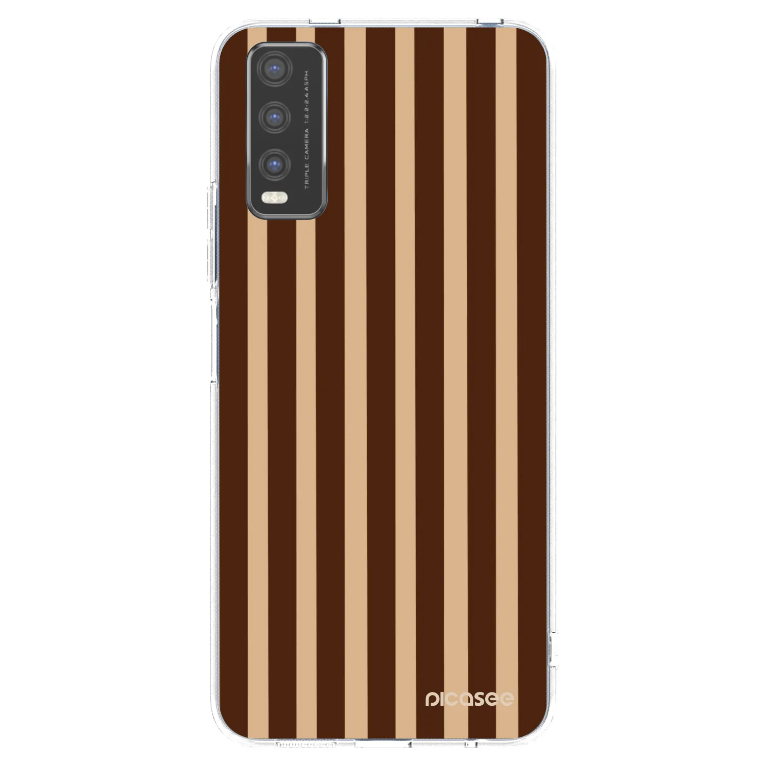 Picasee silikonový průhledný obal pro Vivo Y20s - Brown lines