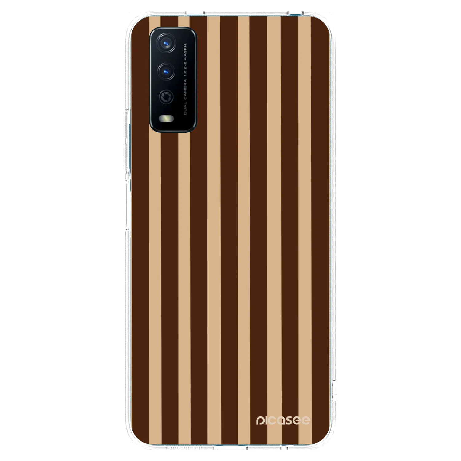 Picasee silikonový průhledný obal pro Vivo Y11s - Brown lines