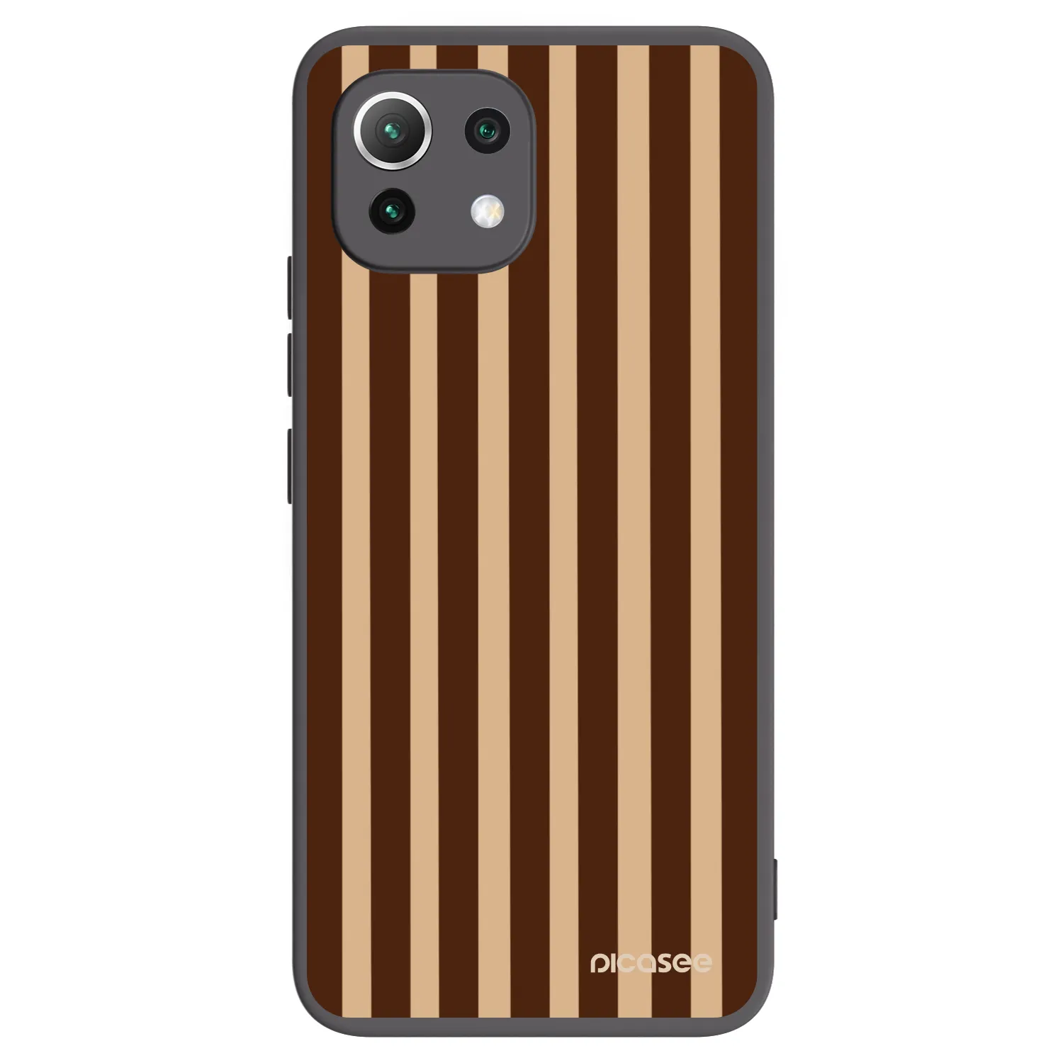 Picasee silikonový černý obal pro Xiaomi 11 Lite 5G NE - Brown lines