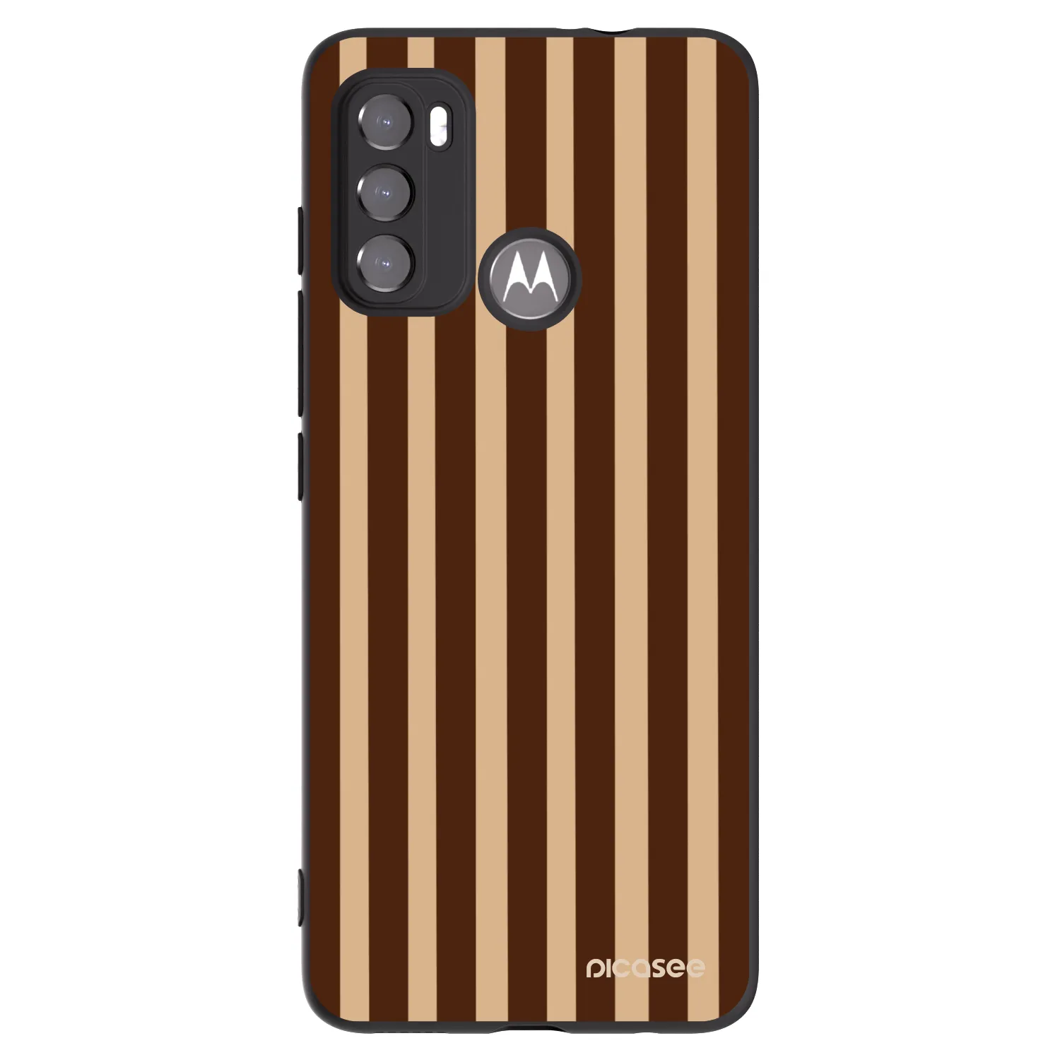 Picasee silikonový černý obal pro Motorola Moto G60 - Brown lines