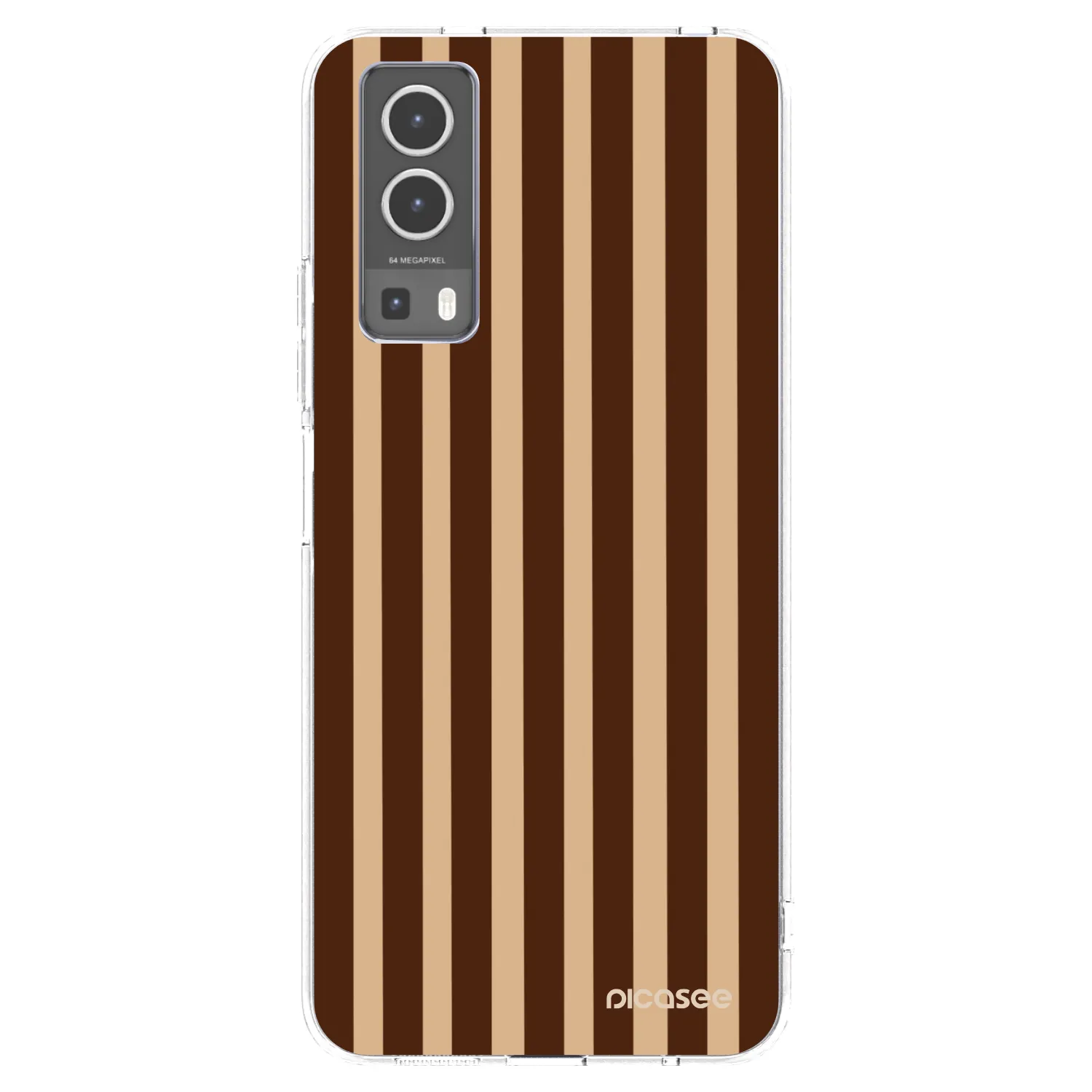 Picasee silikonový průhledný obal pro Vivo Y72 5G - Brown lines