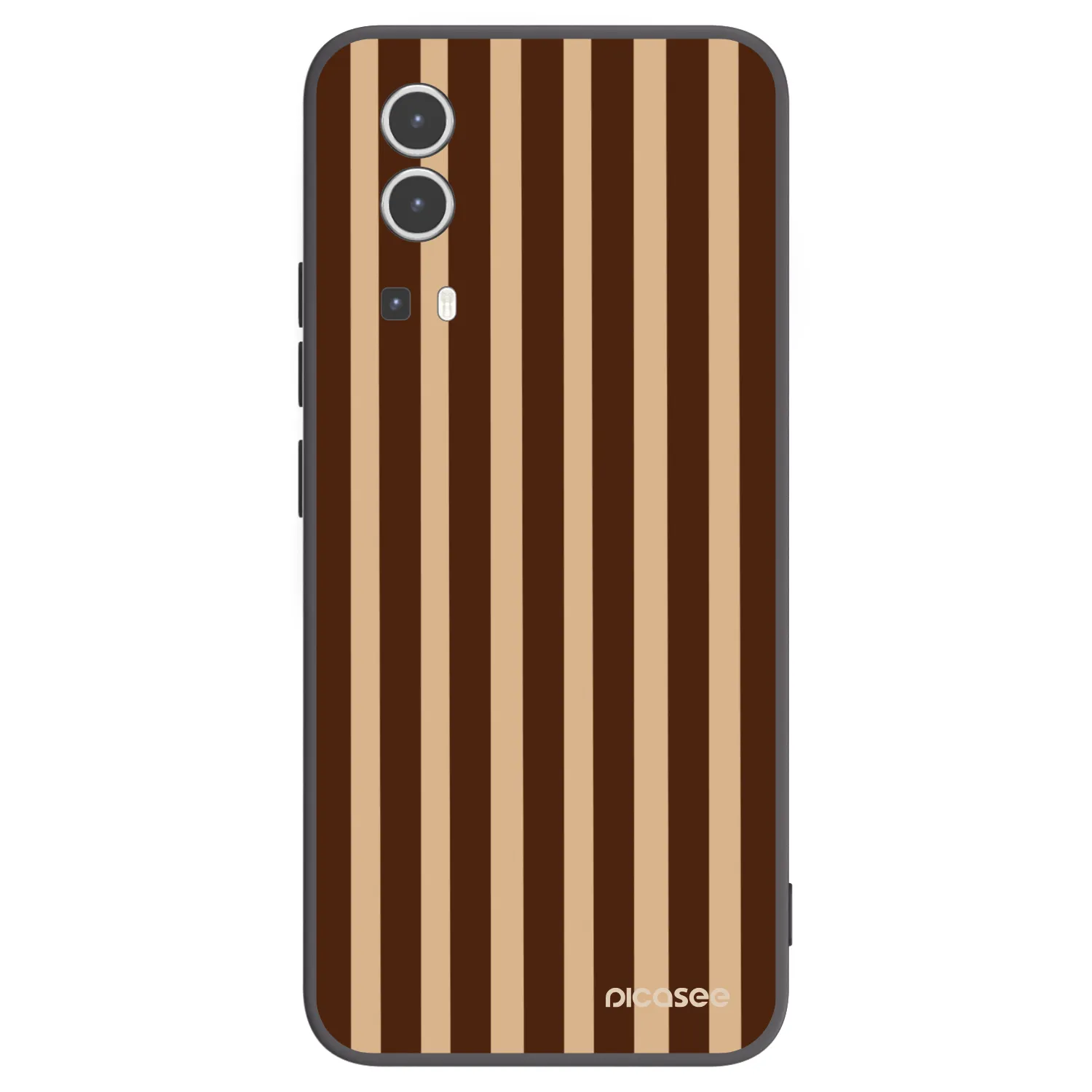 Picasee silikonový černý obal pro Vivo Y72 5G - Brown lines