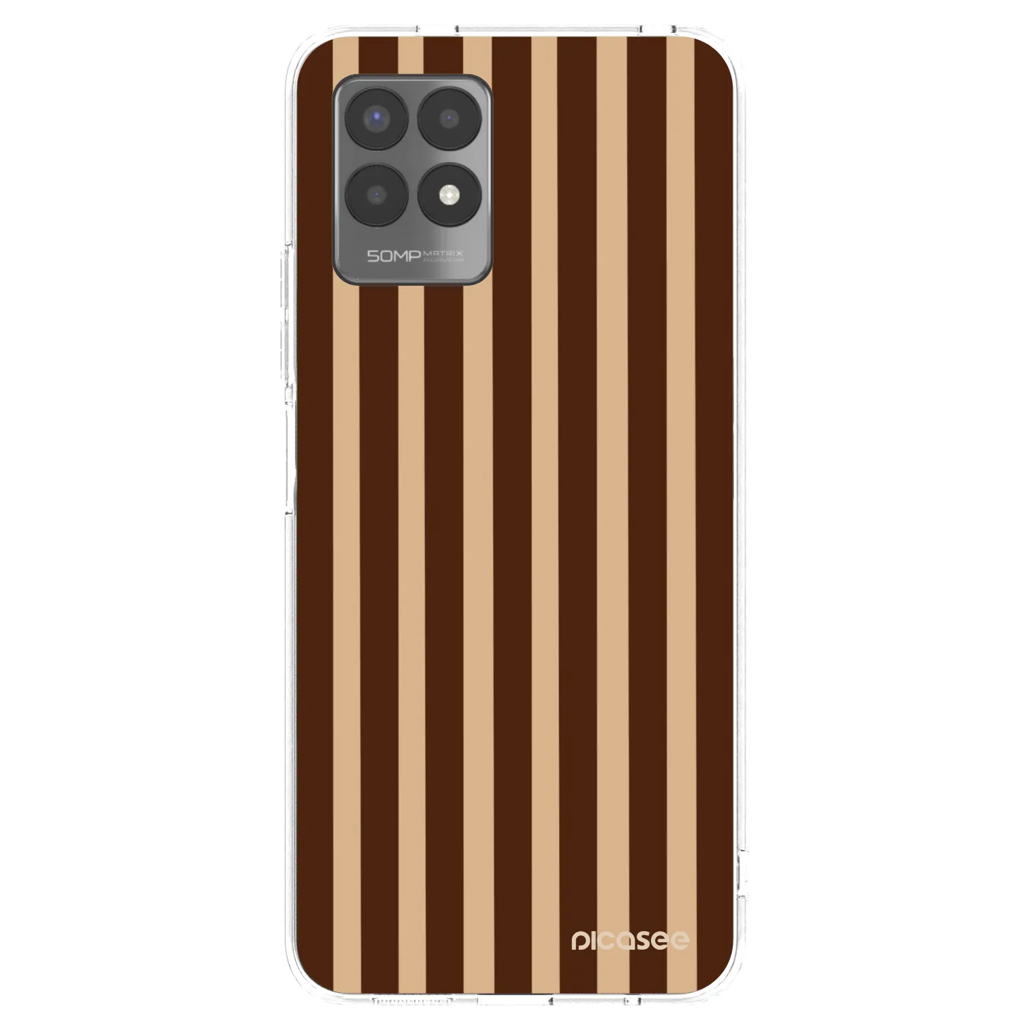 Picasee silikonový průhledný obal pro Realme 8i - Brown lines