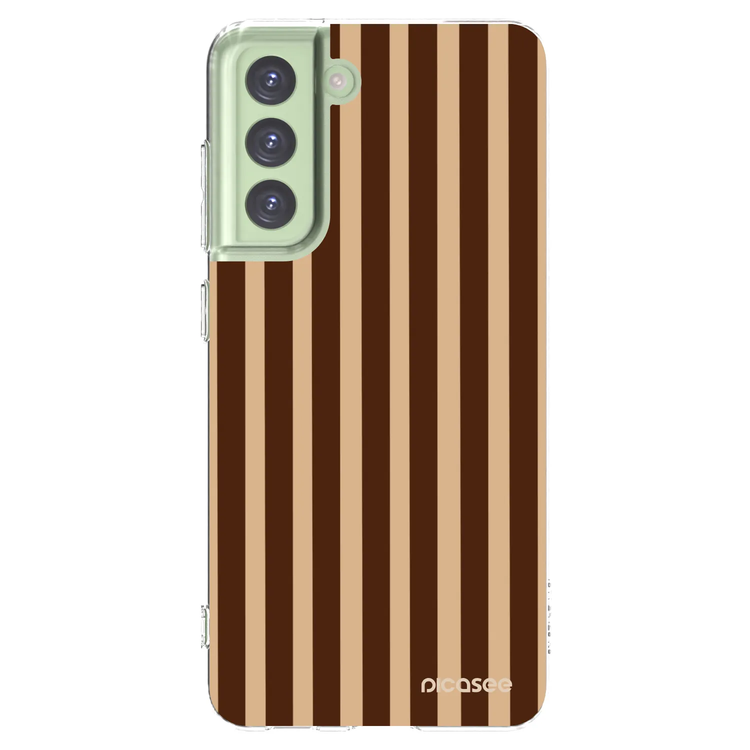Picasee silikonový průhledný obal pro Samsung Galaxy S21 FE 5G - Brown lines