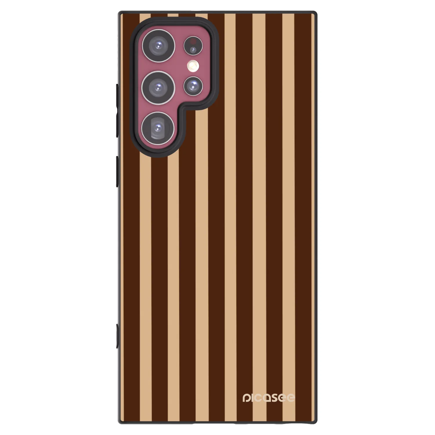 Picasee silikonový černý obal pro Samsung Galaxy S22 Ultra 5G - Brown lines
