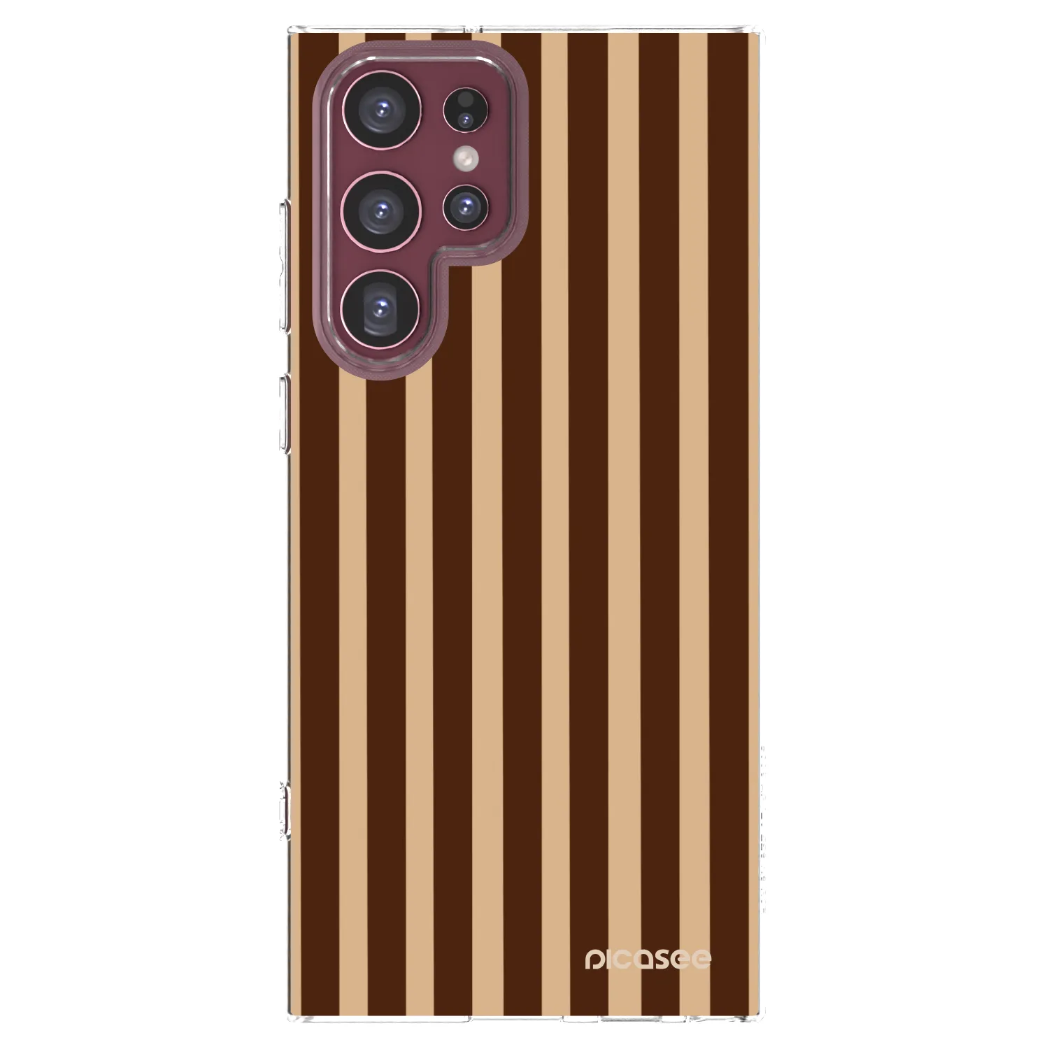 Picasee silikonový průhledný obal pro Samsung Galaxy S22 Ultra 5G - Brown lines