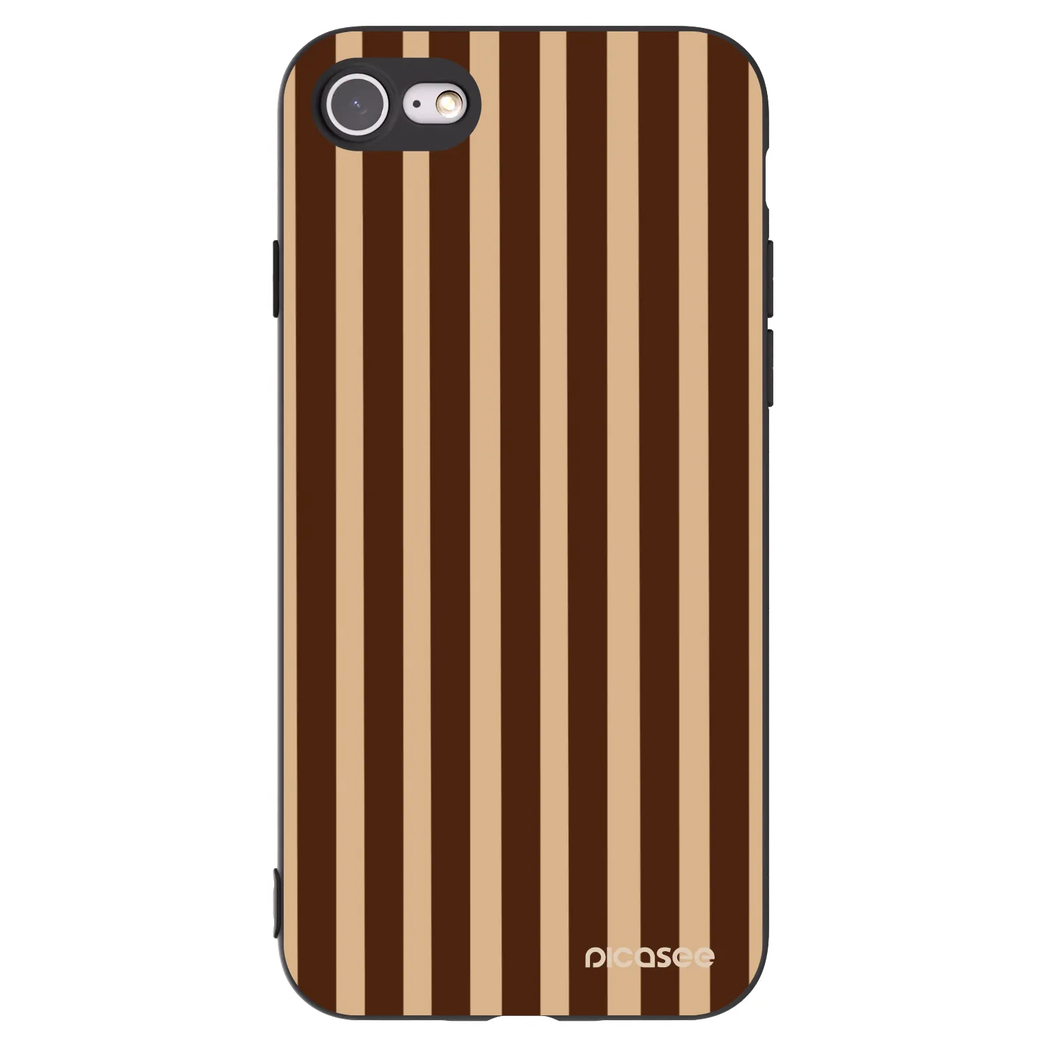 Picasee silikonový černý obal pro Apple iPhone SE 2022 - Brown lines