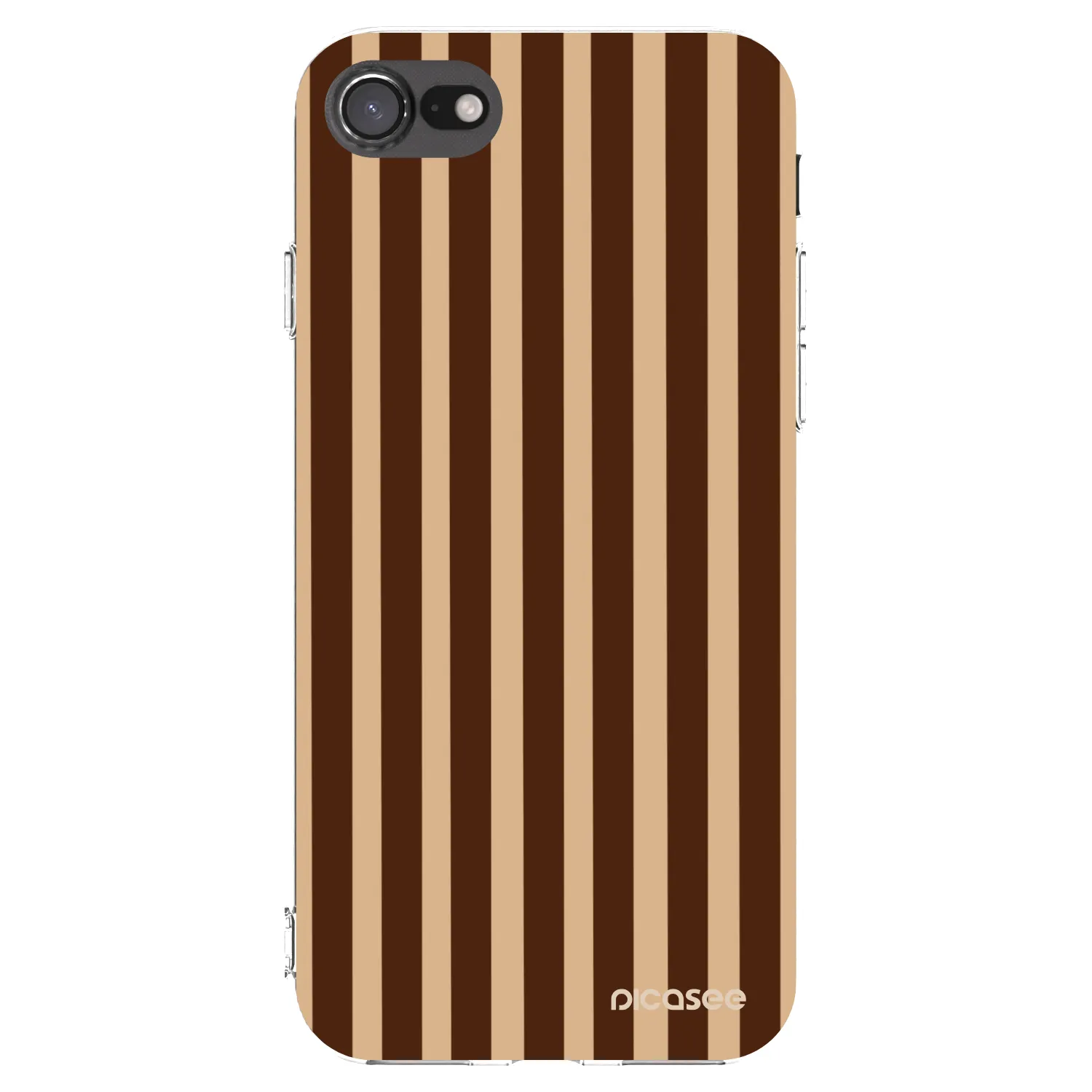 Picasee silikonový průhledný obal pro Apple iPhone SE 2022 - Brown lines