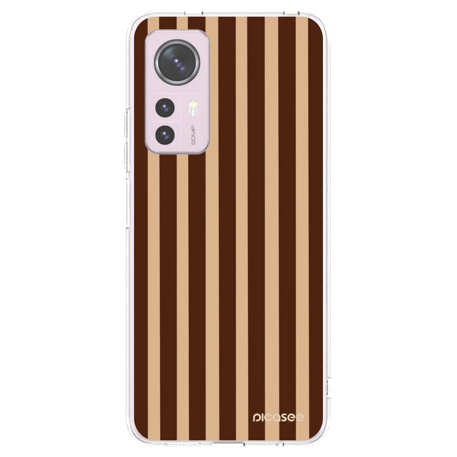 Picasee silikonový průhledný obal pro Xiaomi 12 - Brown lines
