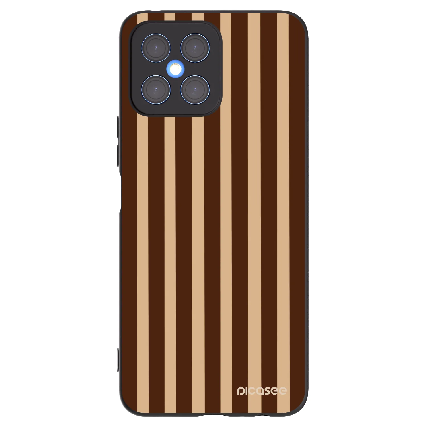 Picasee silikonový černý obal pro Honor X8 4G - Brown lines
