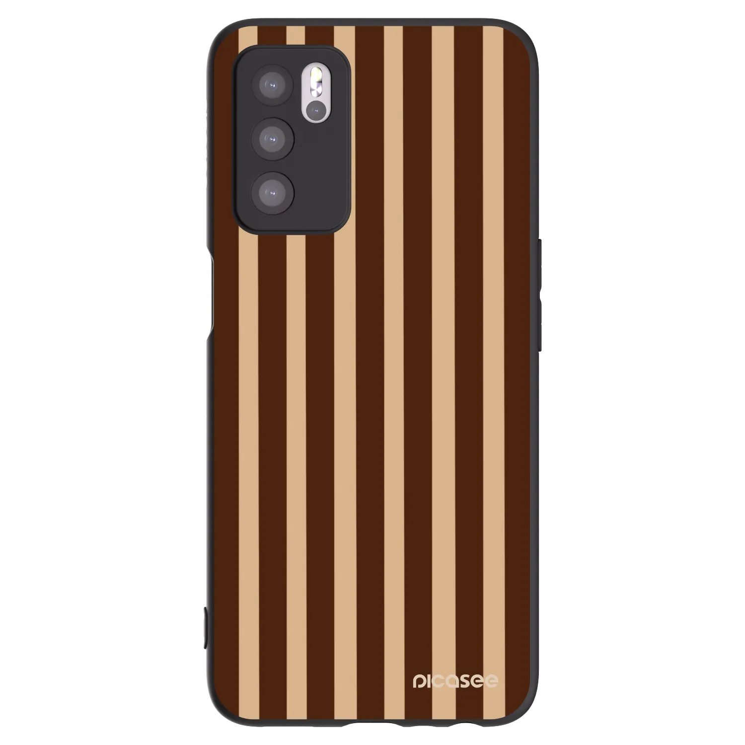 Picasee silikonový černý obal pro OPPO A16 - Brown lines