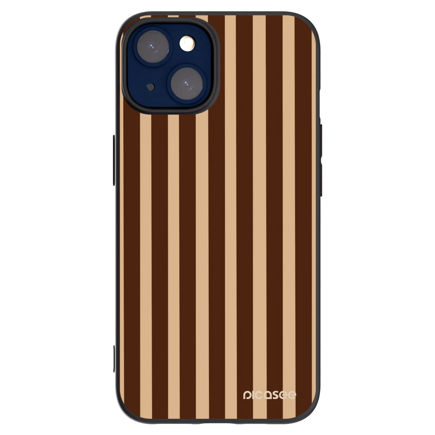 Picasee silikonový černý obal pro Apple iPhone 14 - Brown lines