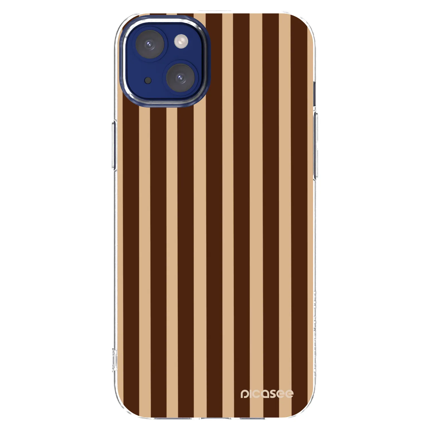 Picasee silikonový průhledný obal pro Apple iPhone 14 Plus - Brown lines