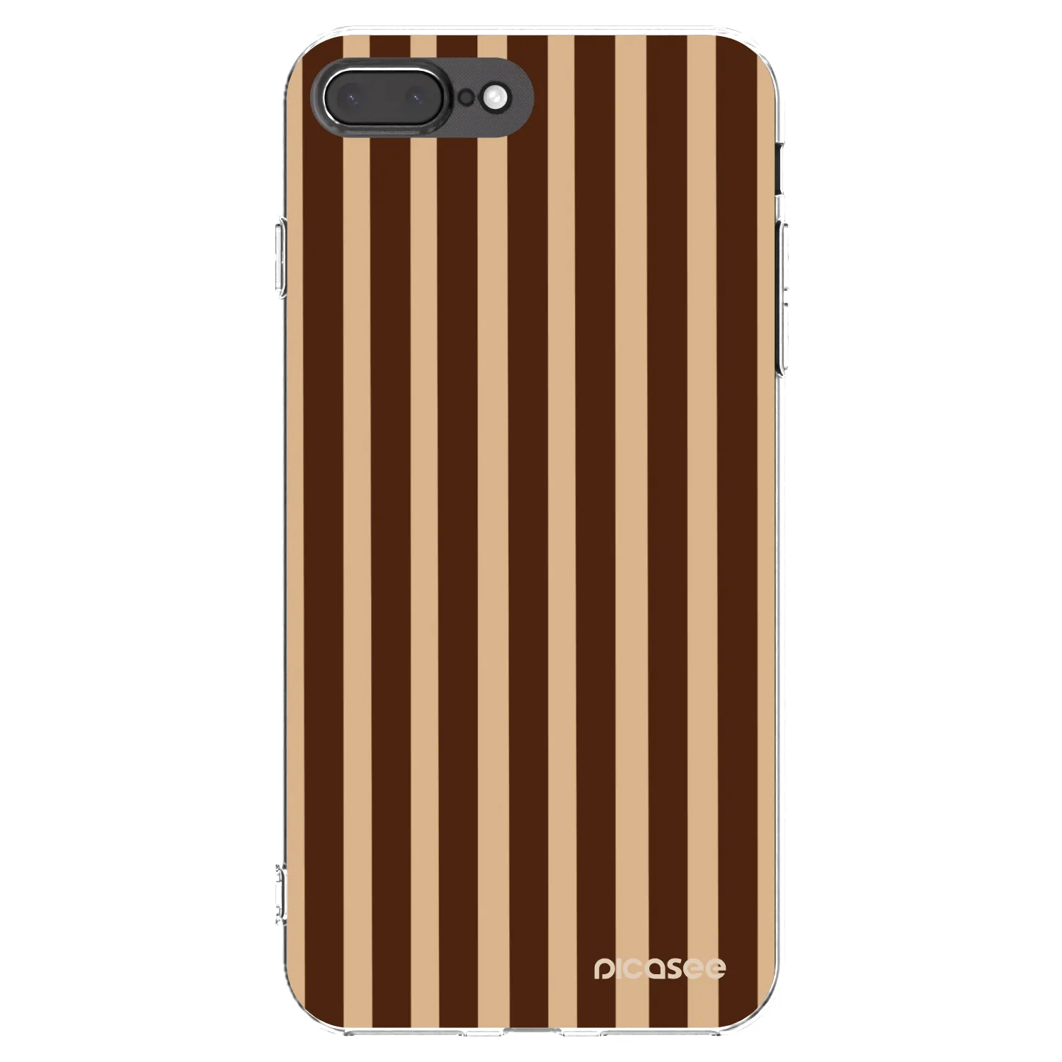 Picasee silikonový průhledný obal pro Apple iPhone 8 Plus - Brown lines