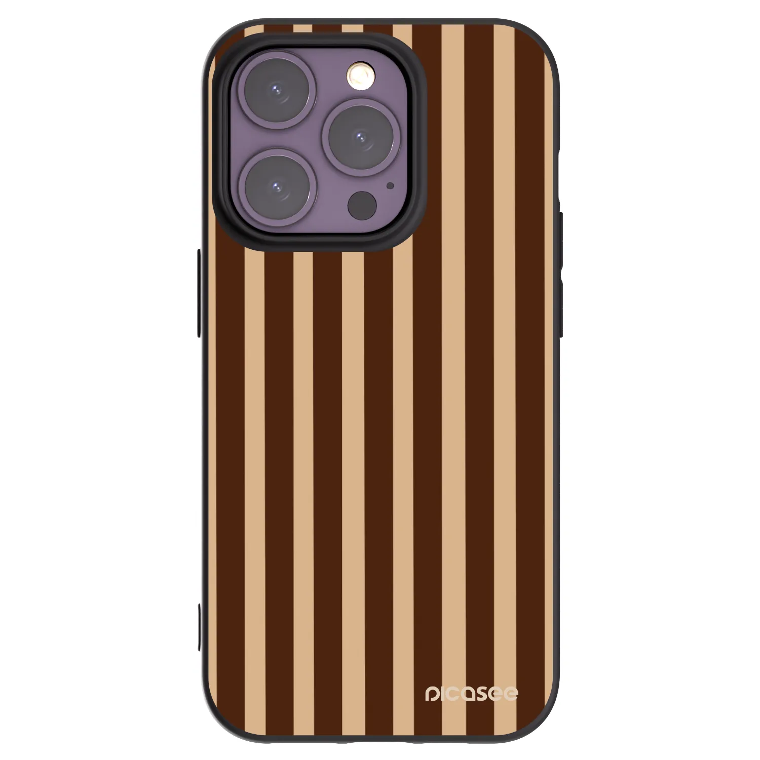 Picasee silikonový černý obal pro Apple iPhone 14 Pro - Brown lines