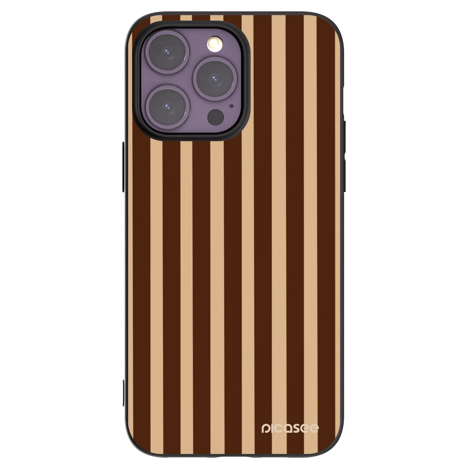 Picasee silikonový černý obal pro Apple iPhone 14 Pro Max - Brown lines