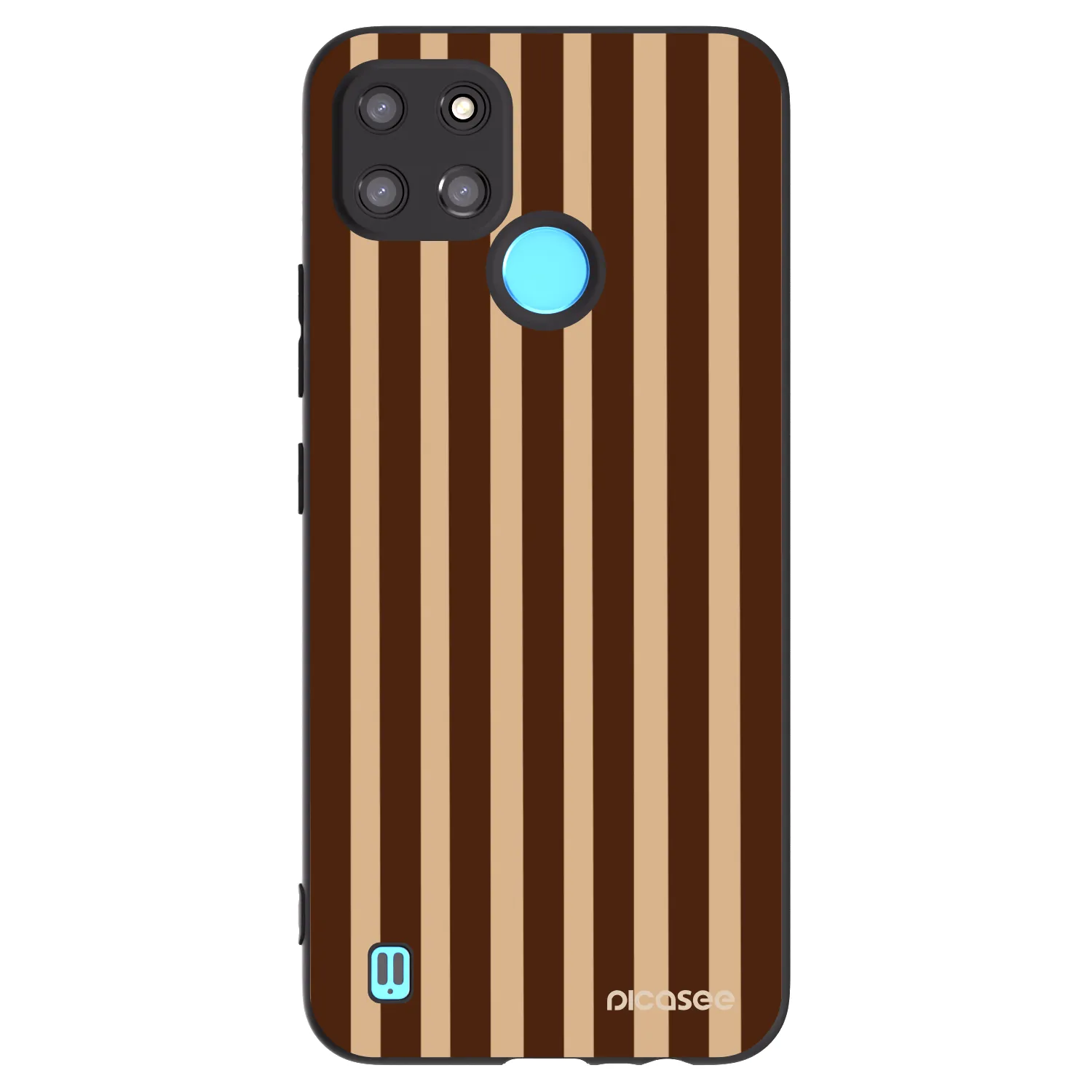 Picasee silikonový černý obal pro Realme C21Y - Brown lines