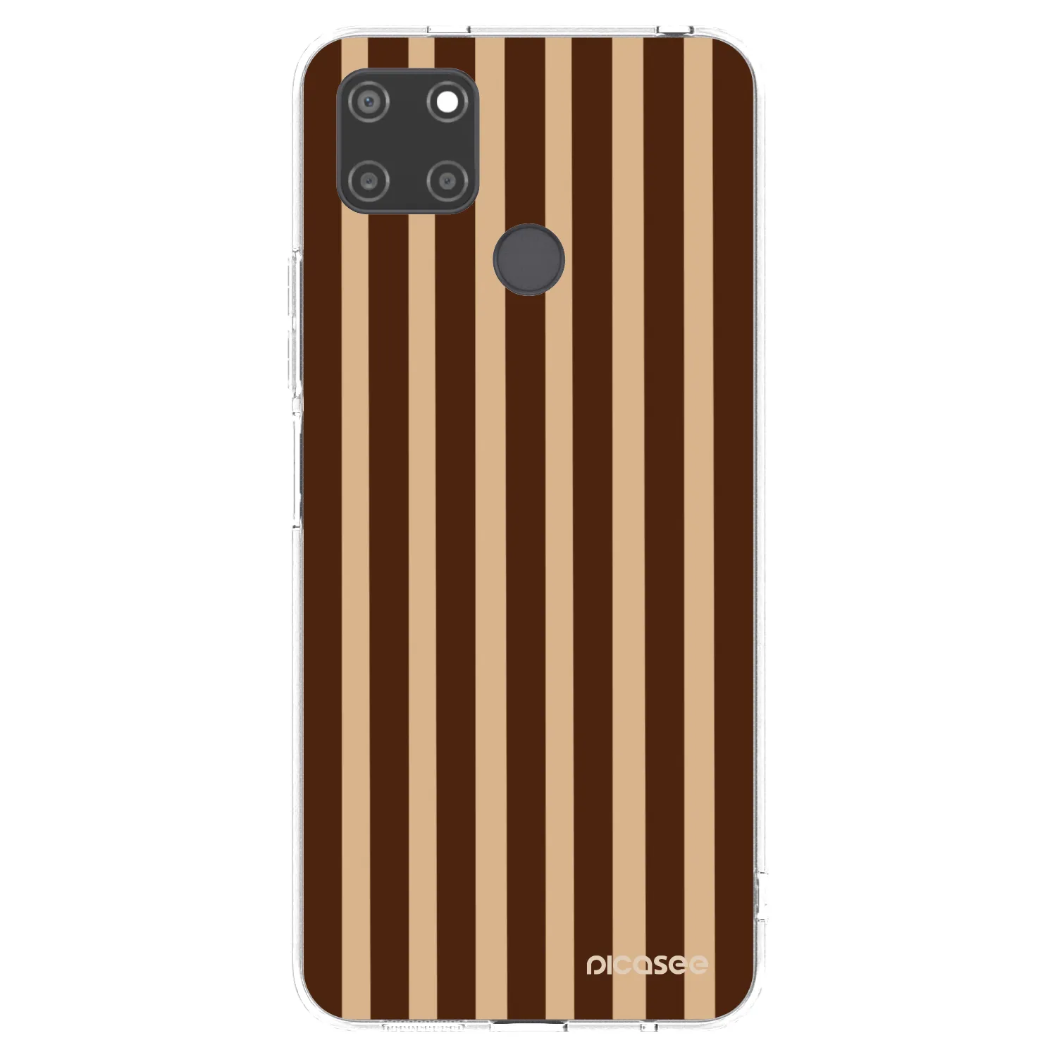 Picasee silikonový průhledný obal pro Realme C21Y - Brown lines