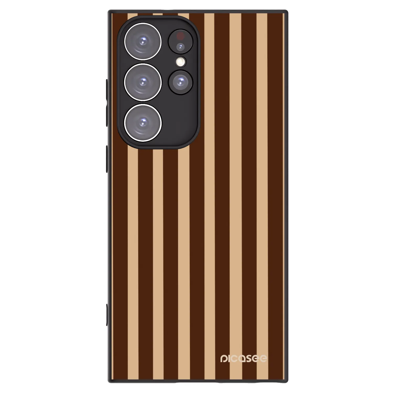Picasee silikonový černý obal pro Samsung Galaxy S23 Ultra 5G - Brown lines