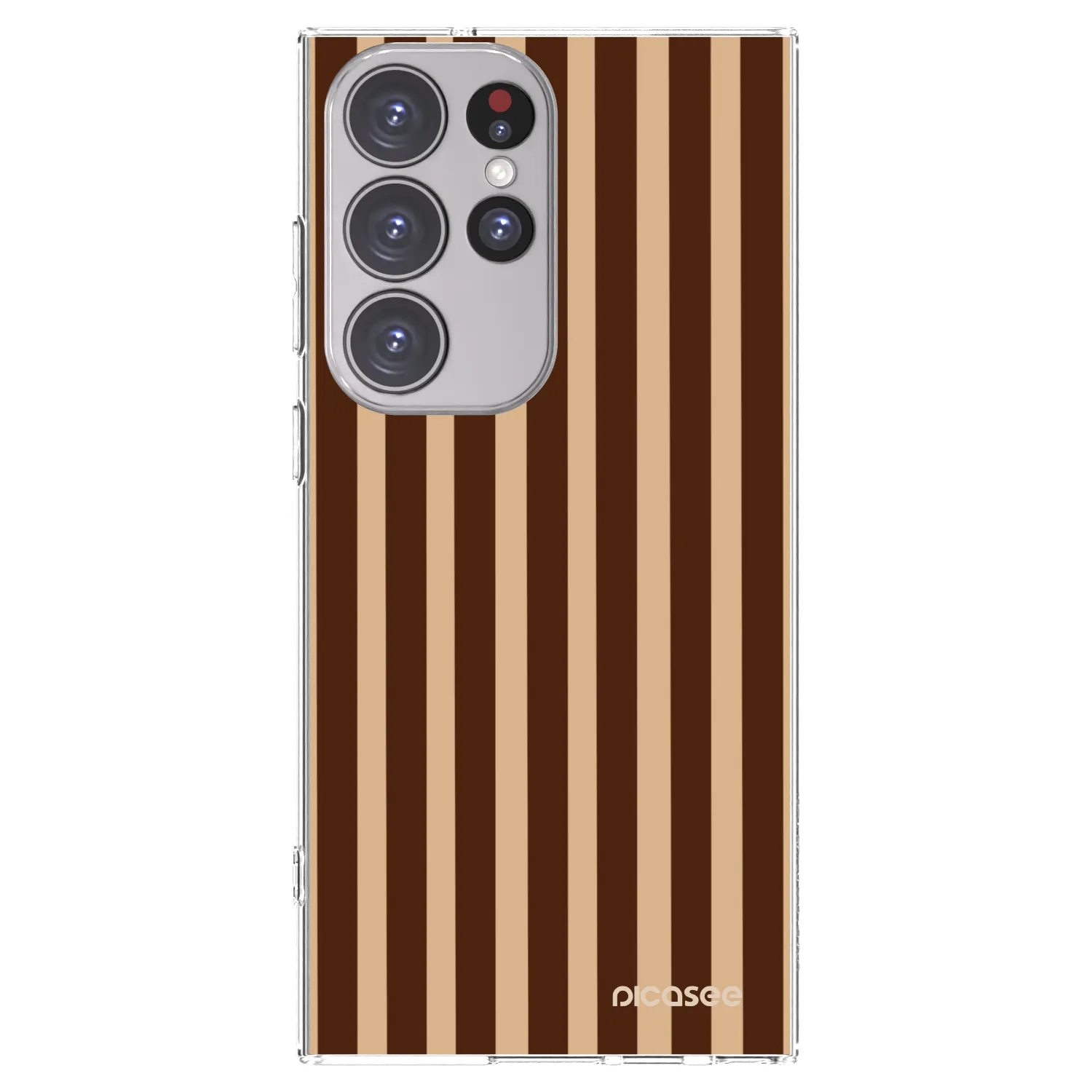 Picasee silikonový průhledný obal pro Samsung Galaxy S23 Ultra 5G - Brown lines