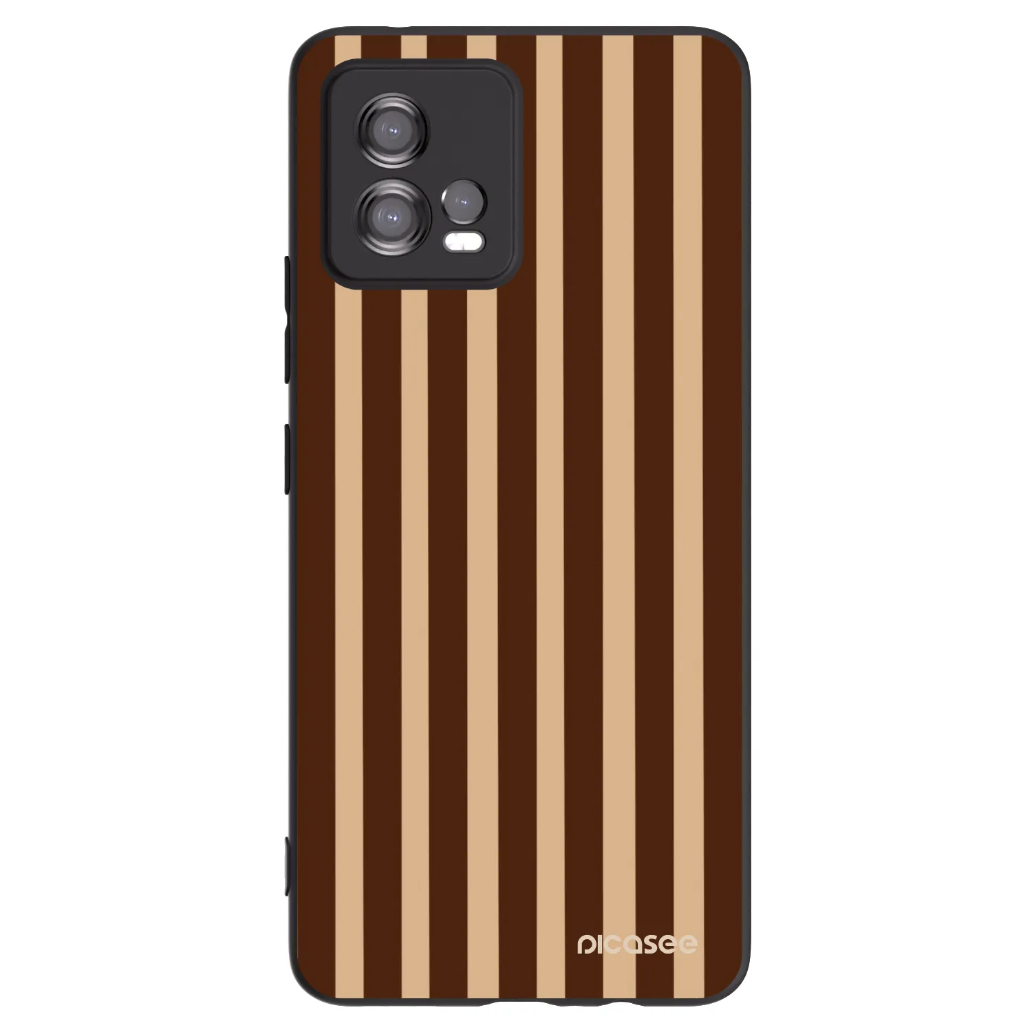 Picasee silikonový černý obal pro Motorola Moto G72 - Brown lines