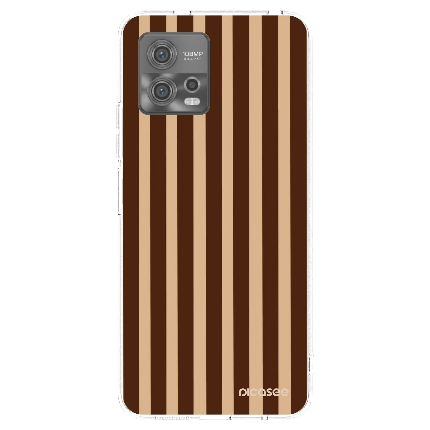 Picasee silikonový průhledný obal pro Motorola Moto G72 - Brown lines